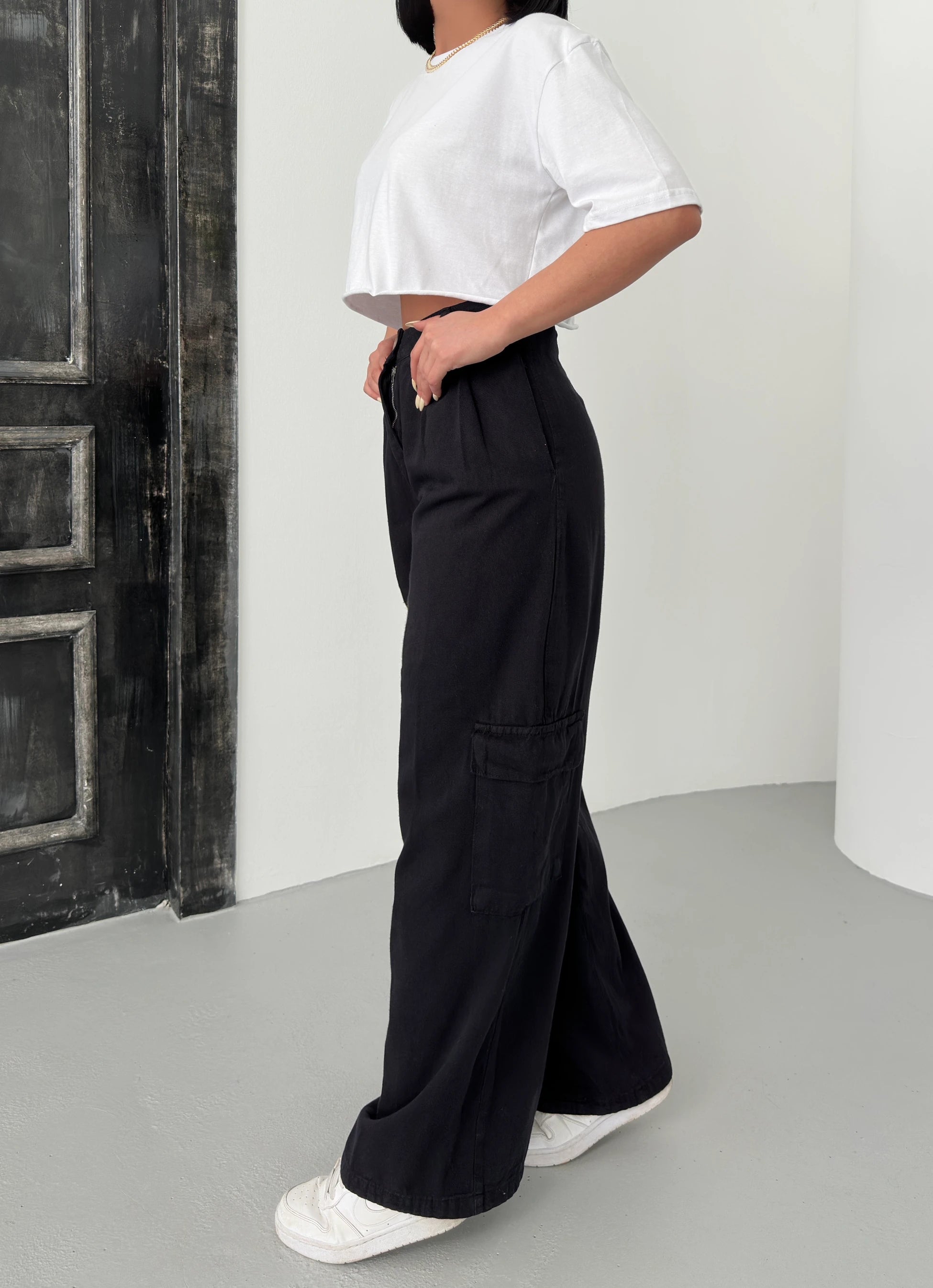 Kargo Cepli Gabardin Pantolon