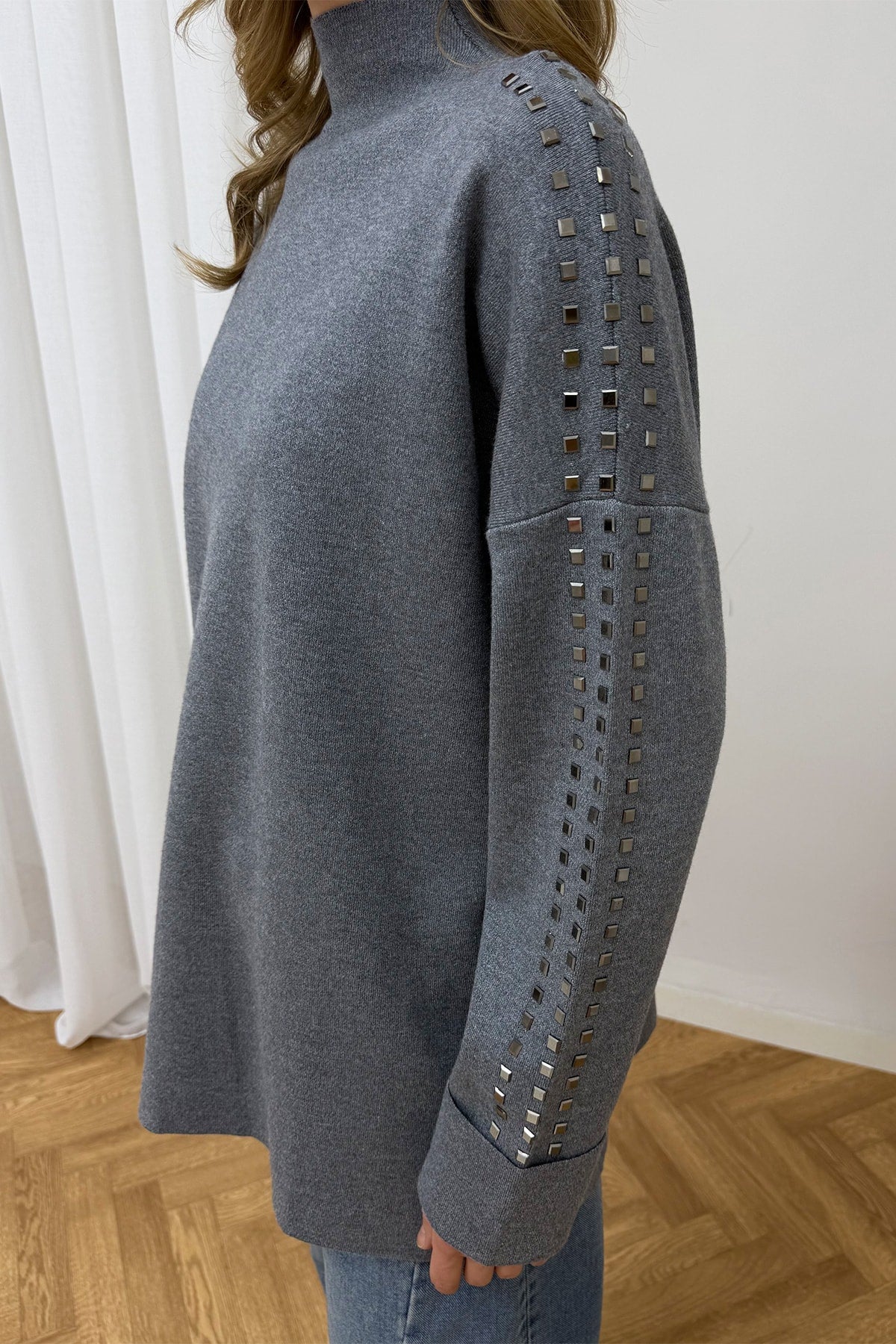 Aksesuarlı Triko Tunik 87-26150