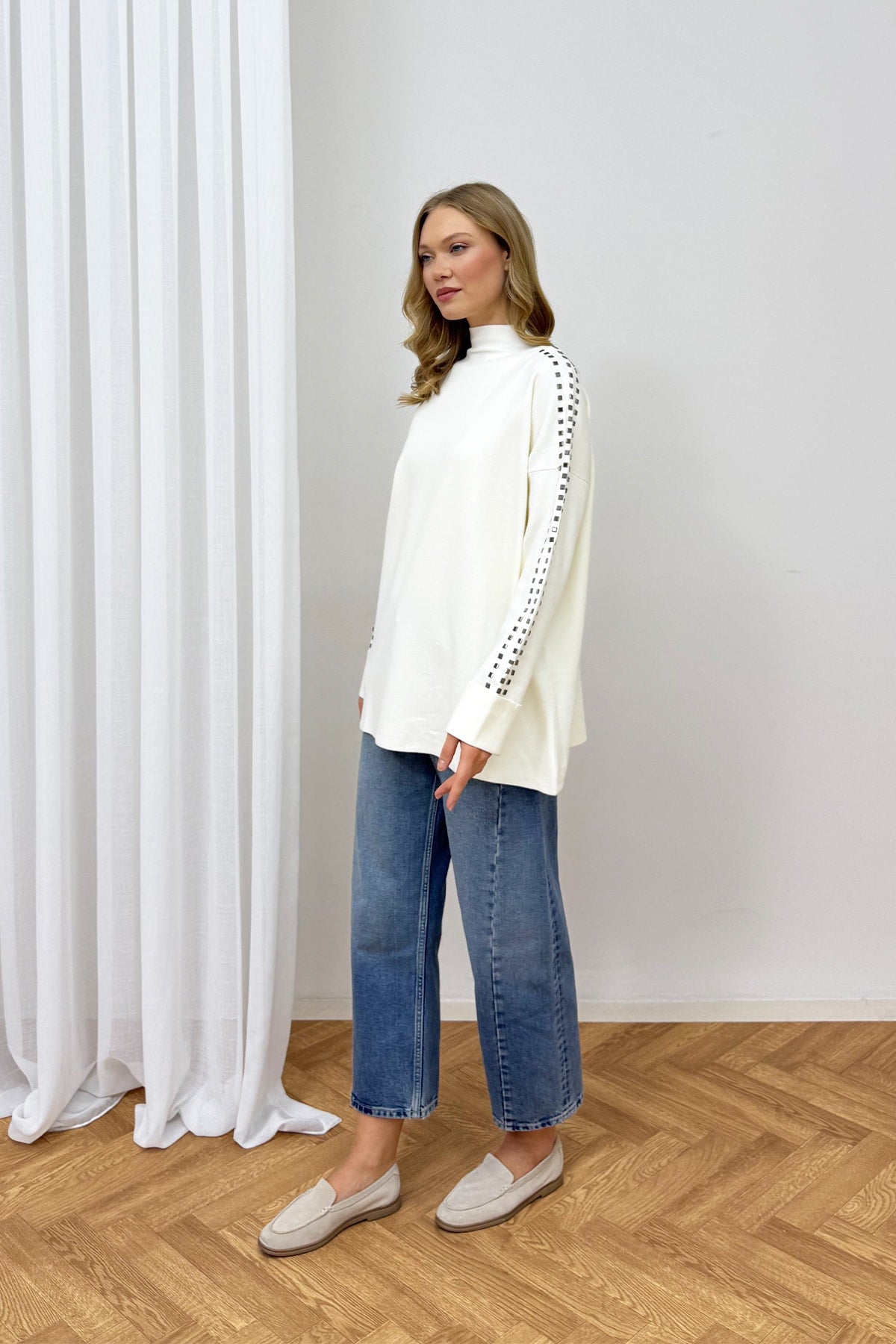Aksesuarlı Triko Tunik 87-26150