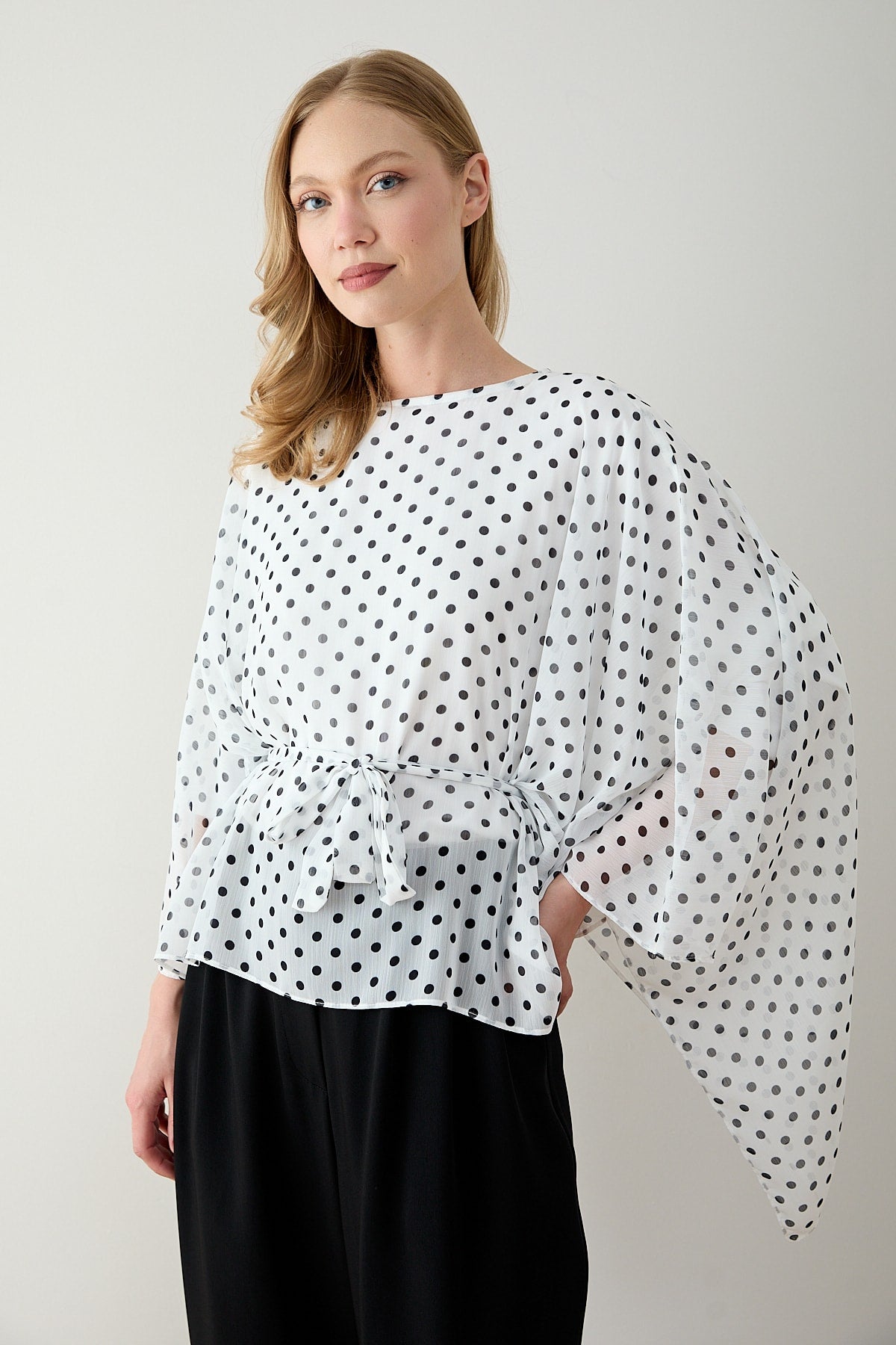 Puantiye Pelerin Tunik 12-5419