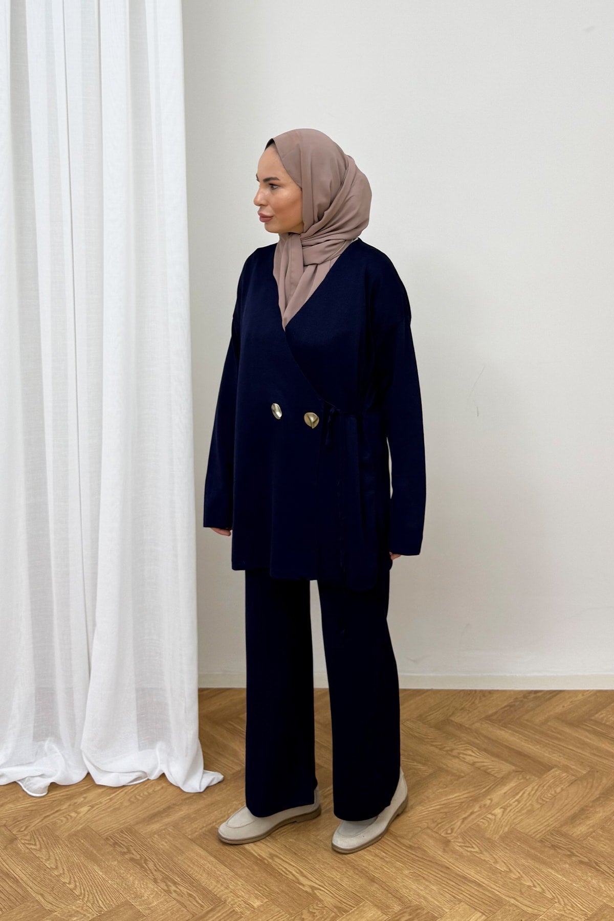 Düğmeli Triko Takım 87-25310