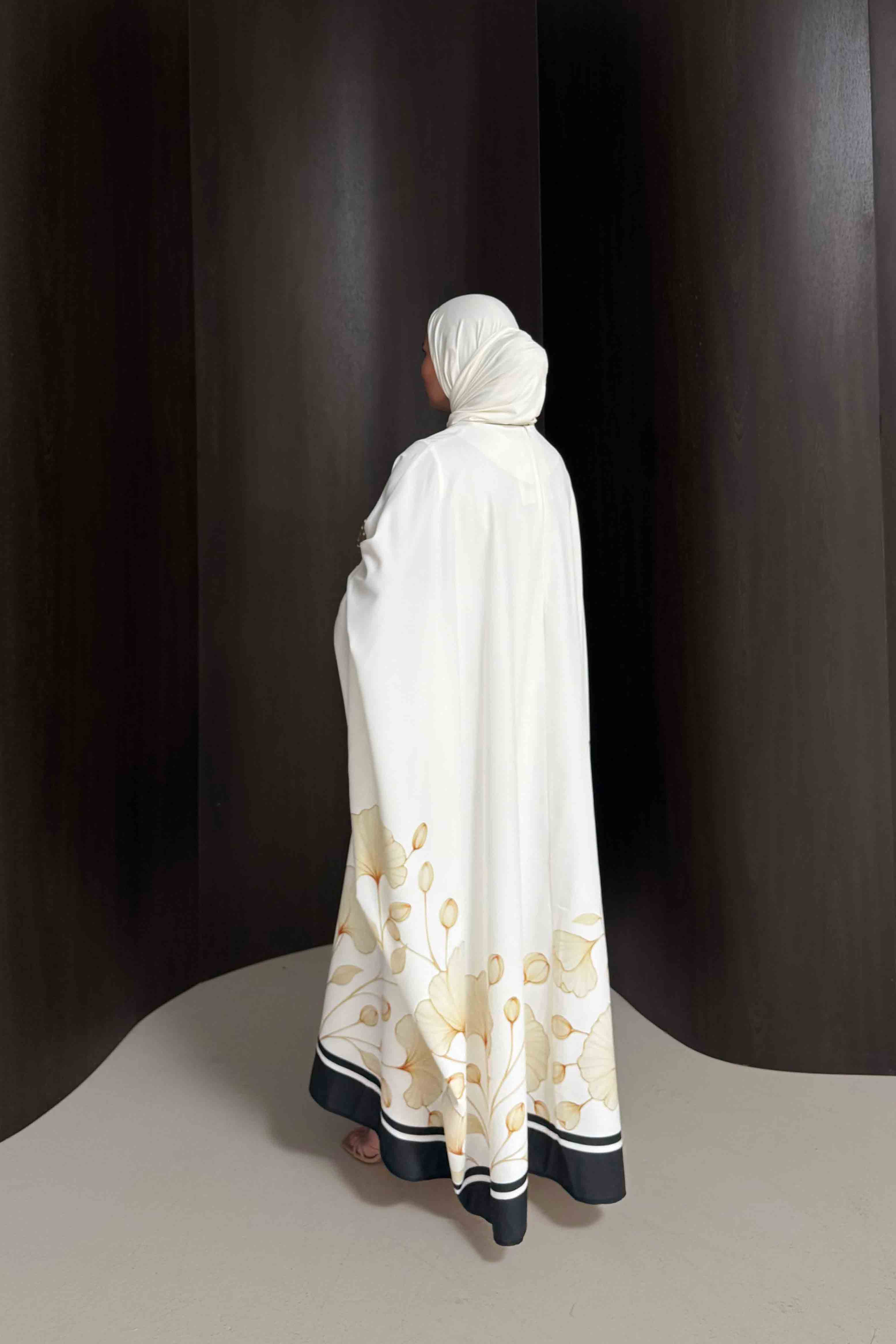 Çiçekli Kaftan Elbise 32-2938