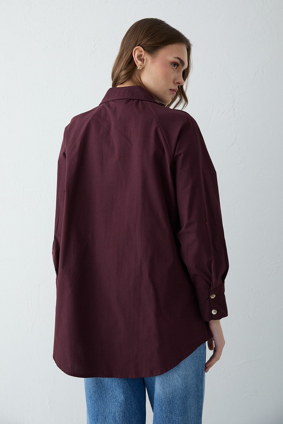 Düğmeli Poplin Gömlek 32-2703