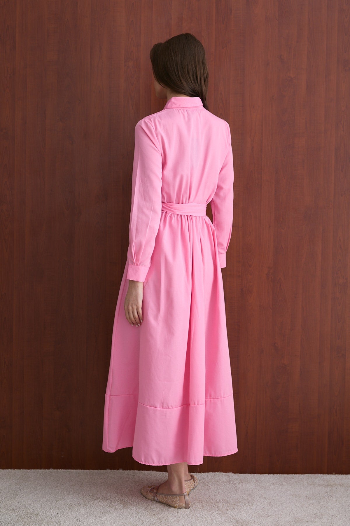 Bağlamalı Poplin Elbise 68-6163-1