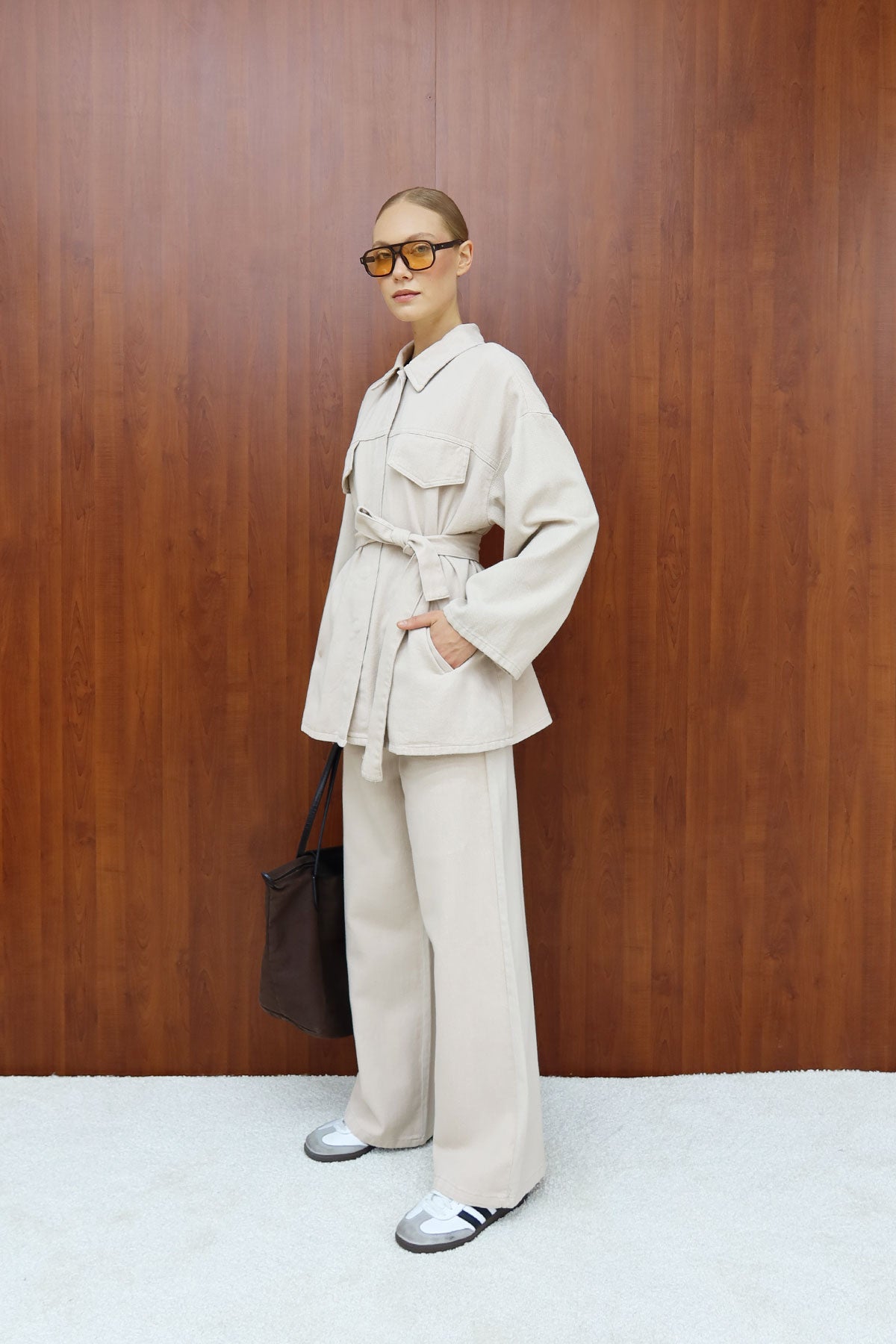 Gabardin Kuşaklı Takım 12-8843