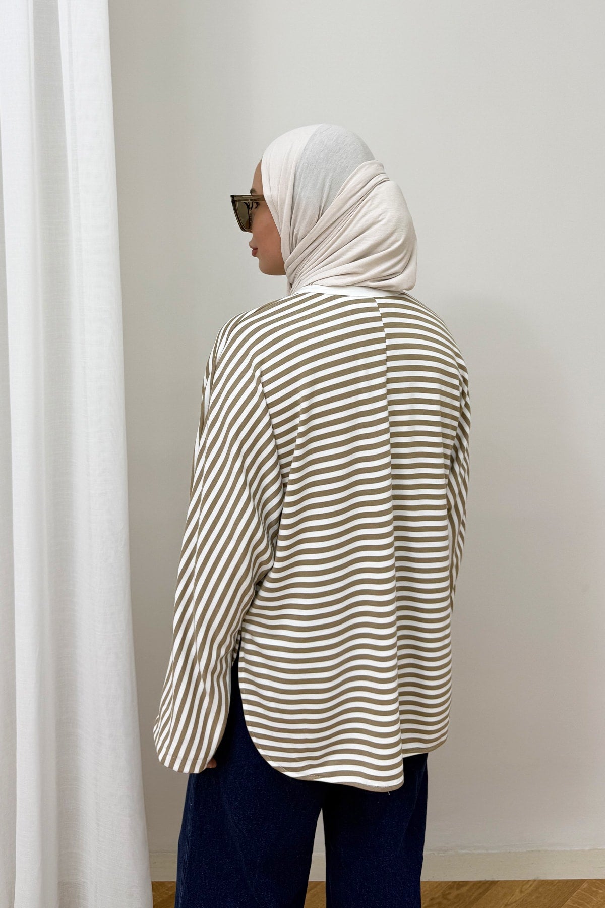 Çizgili İki İplik Tunik 79-7039