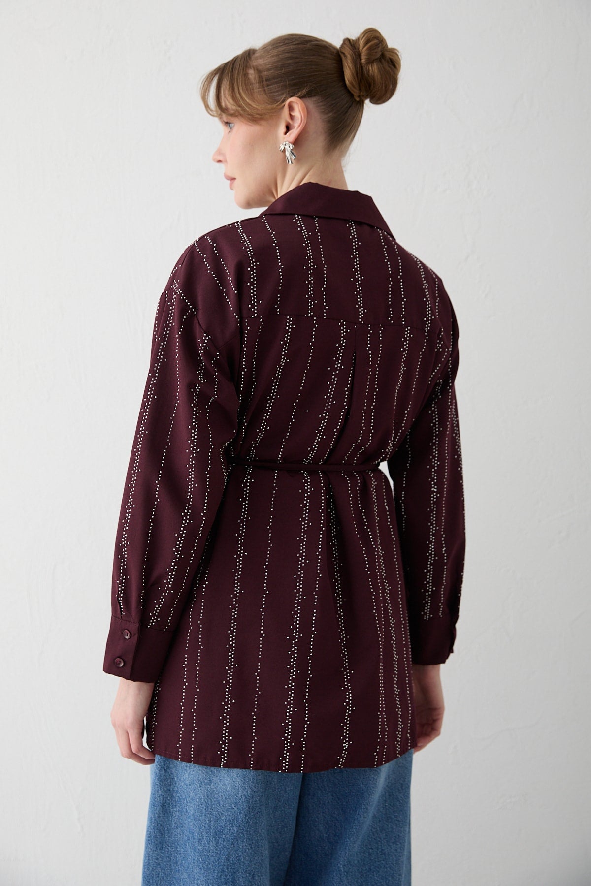 Taşlı Poplin Gömlek 32-2620
