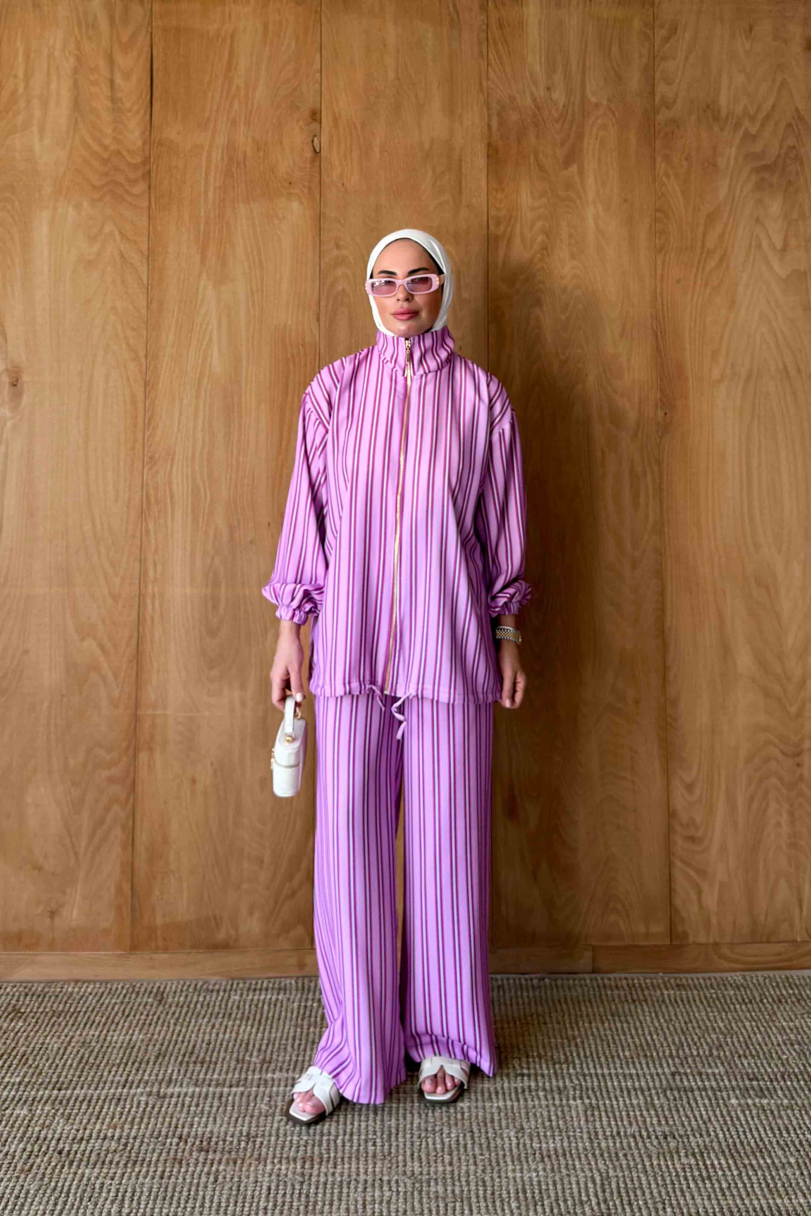 Çizgili Fermuarlı Takım 32-2936-1