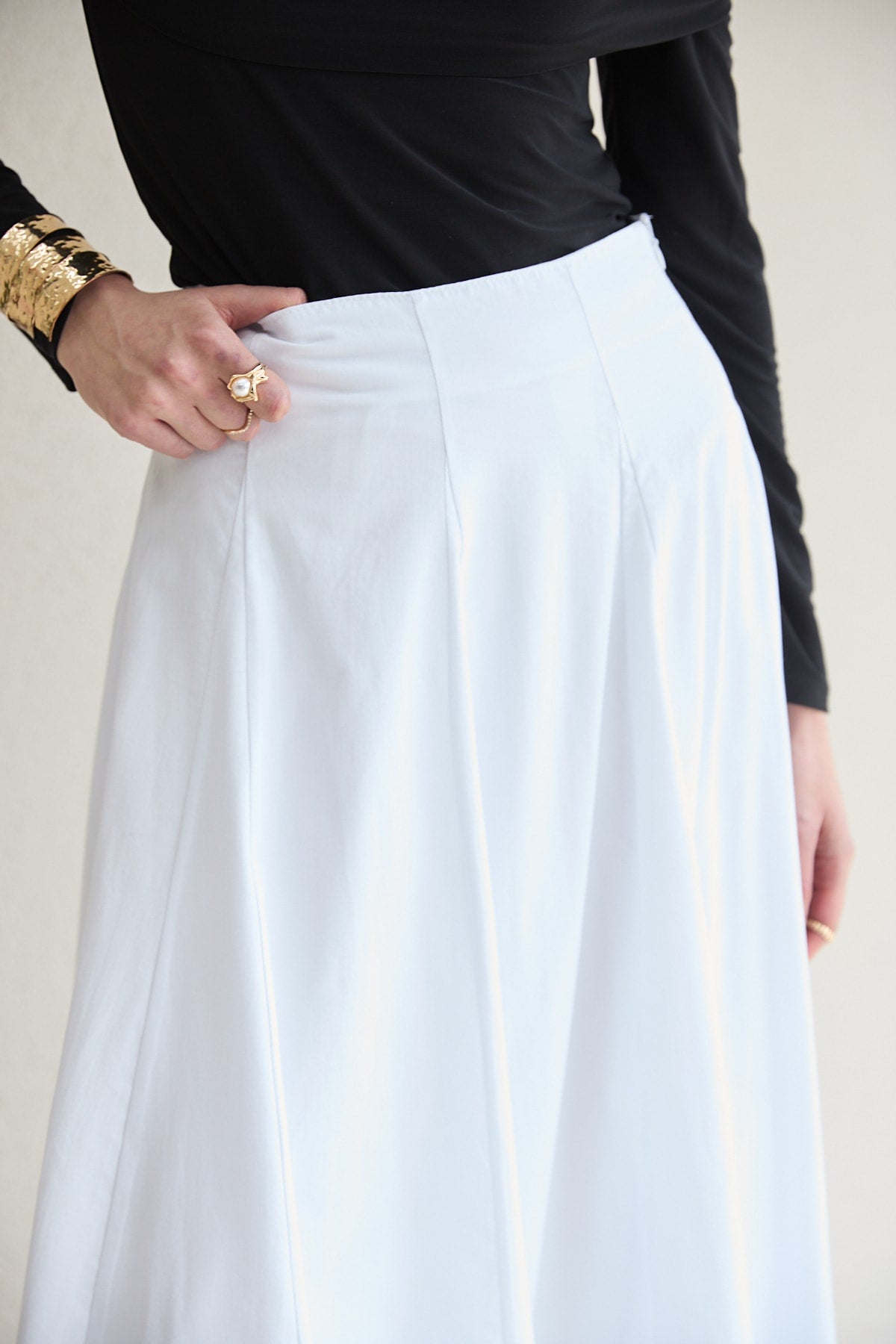 Parçalı Poplin Etek 32-2776