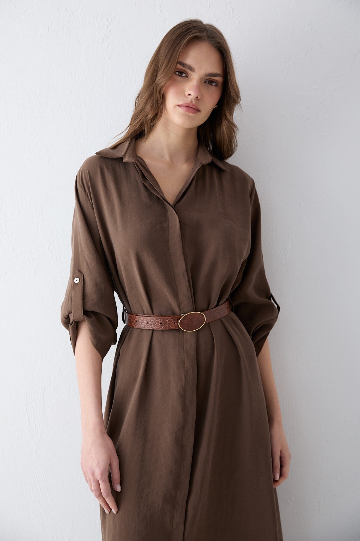 Kemerli Oversize Elbise 81-3270