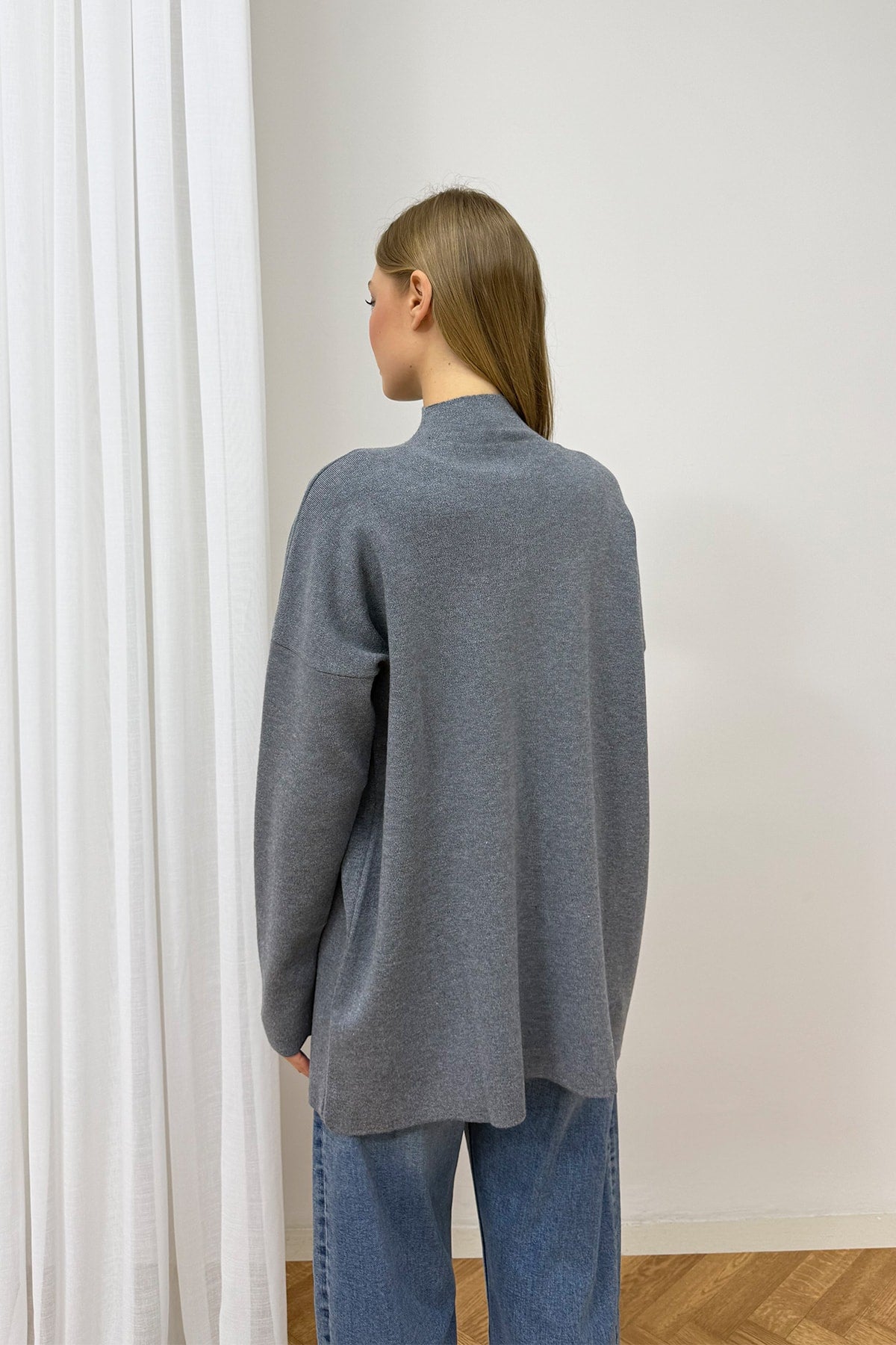 Fermuar Detaylı Triko Tunik 87-2670