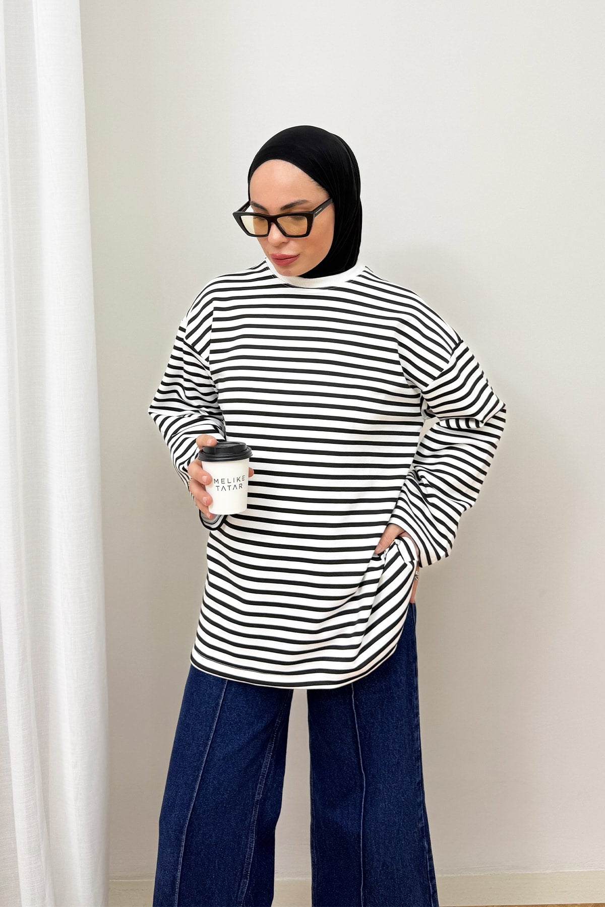 Çizgili İki İplik Tunik 93-386