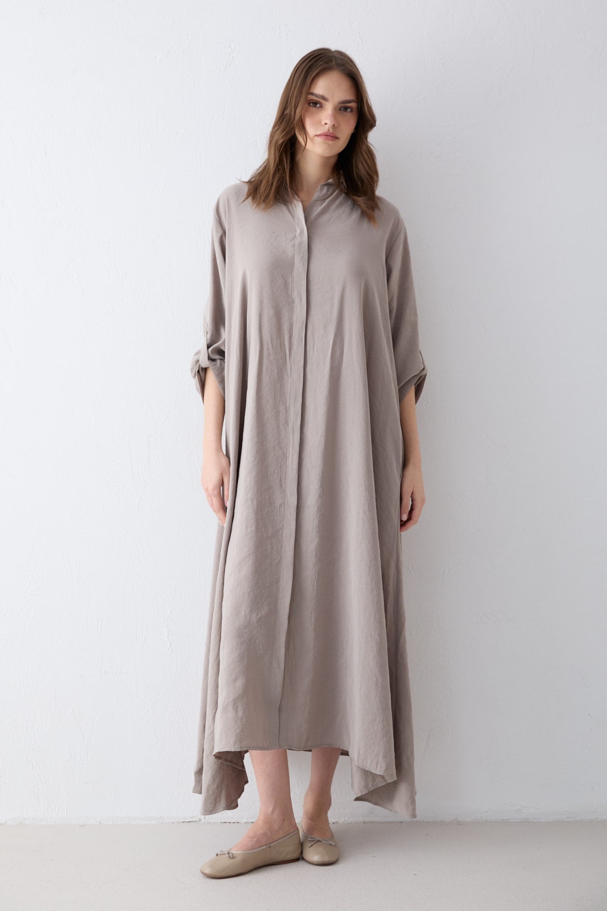 Kemerli Oversize Elbise 81-3270