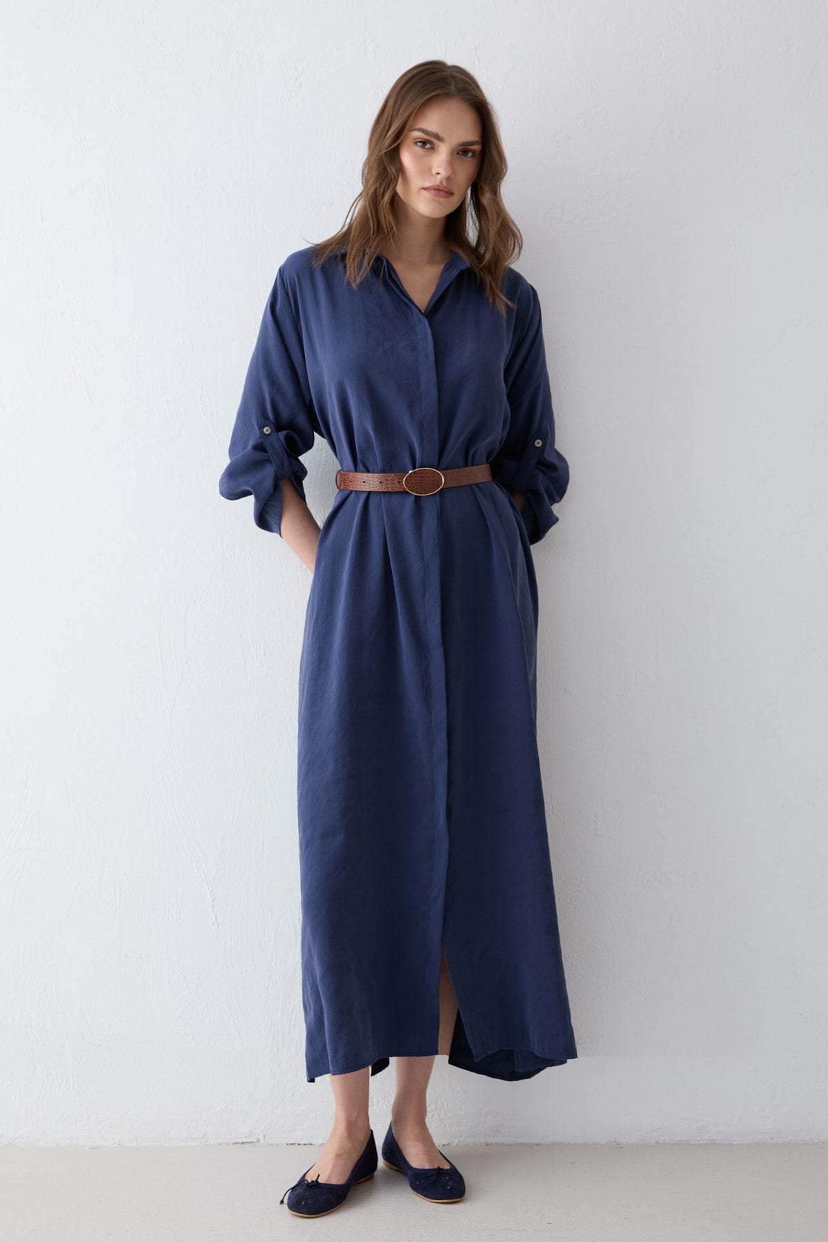 Kemerli Oversize Elbise 81-3270