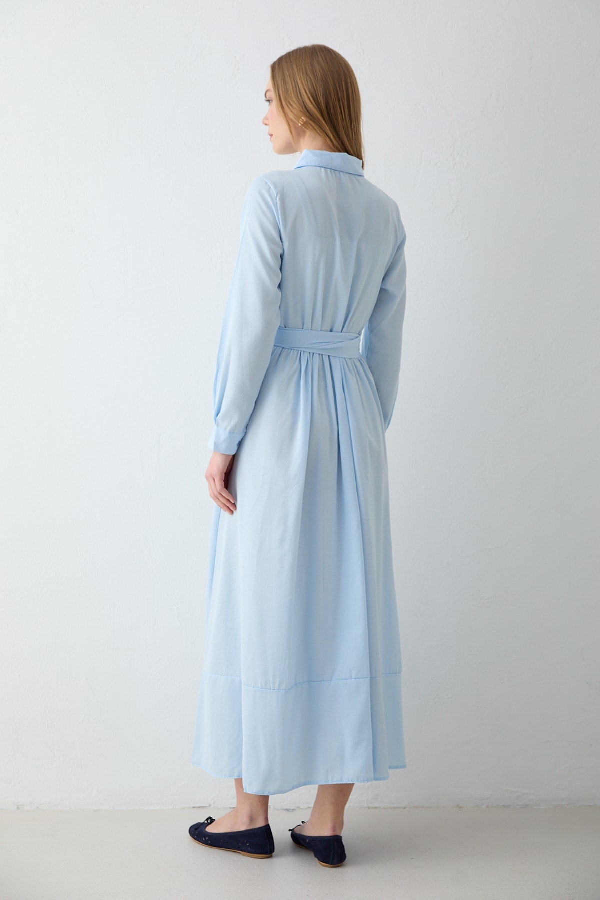 Bağlamalı Poplin Elbise 68-6163-1