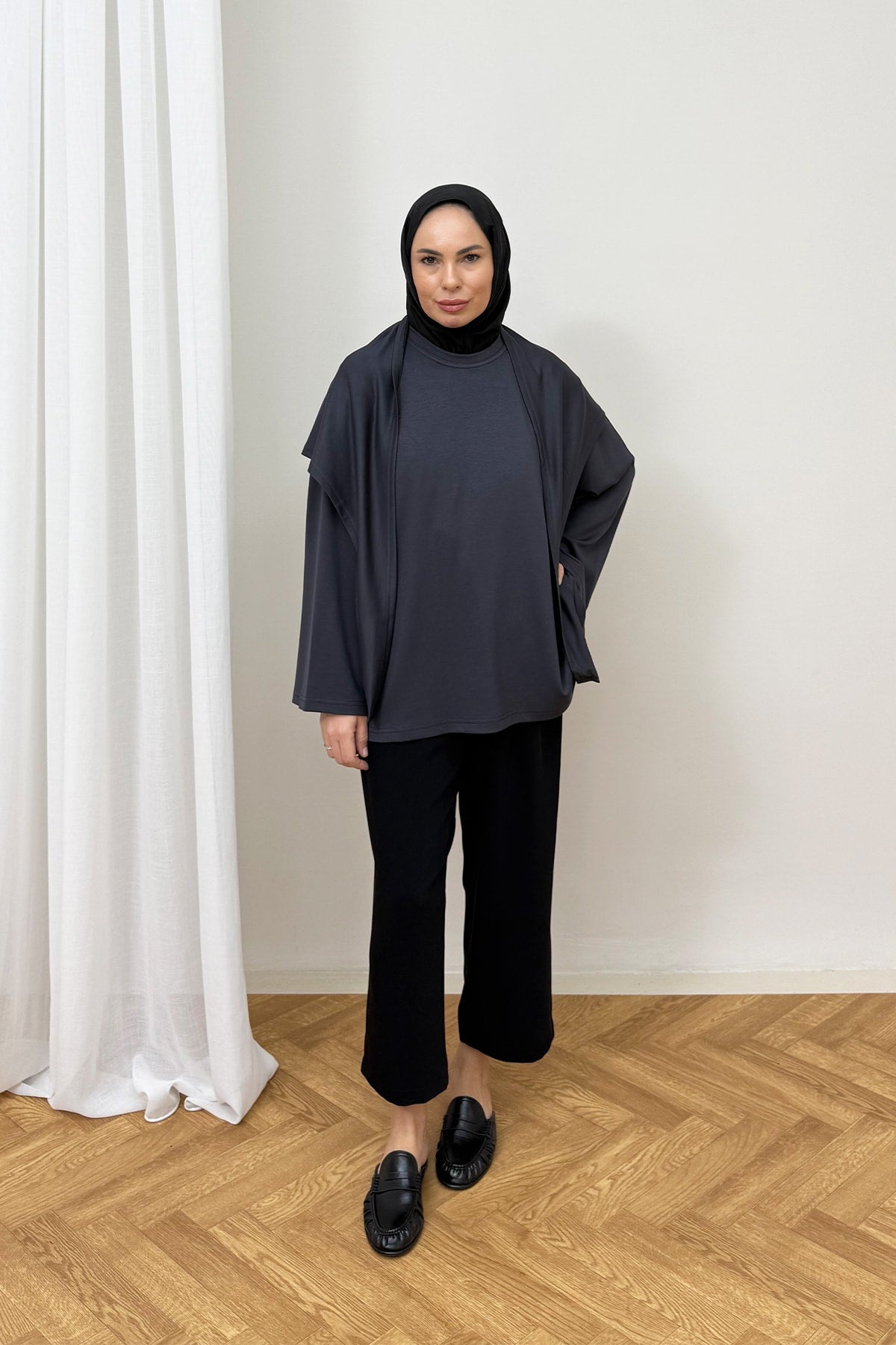 Şal Detaylı Tunik 3-4585