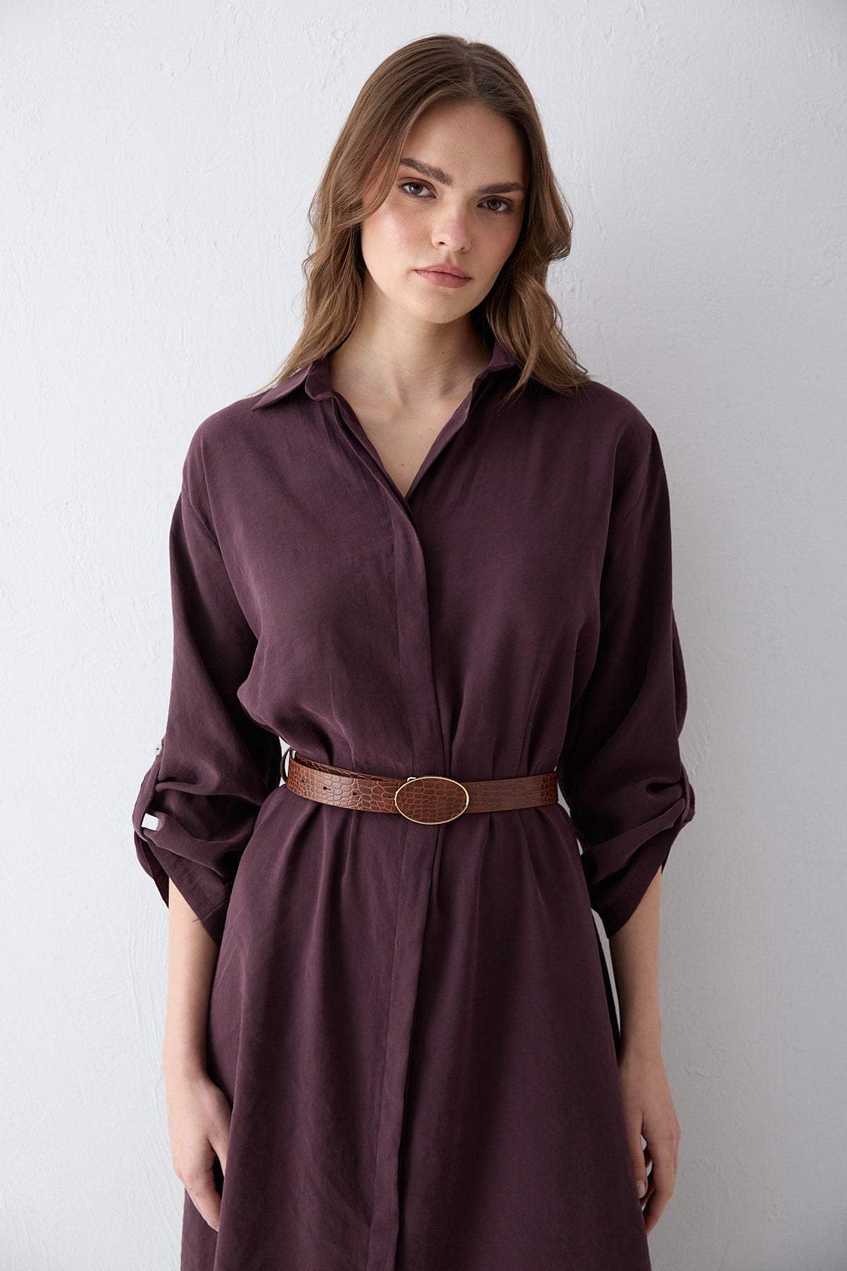 Kemerli Oversize Elbise 81-3270