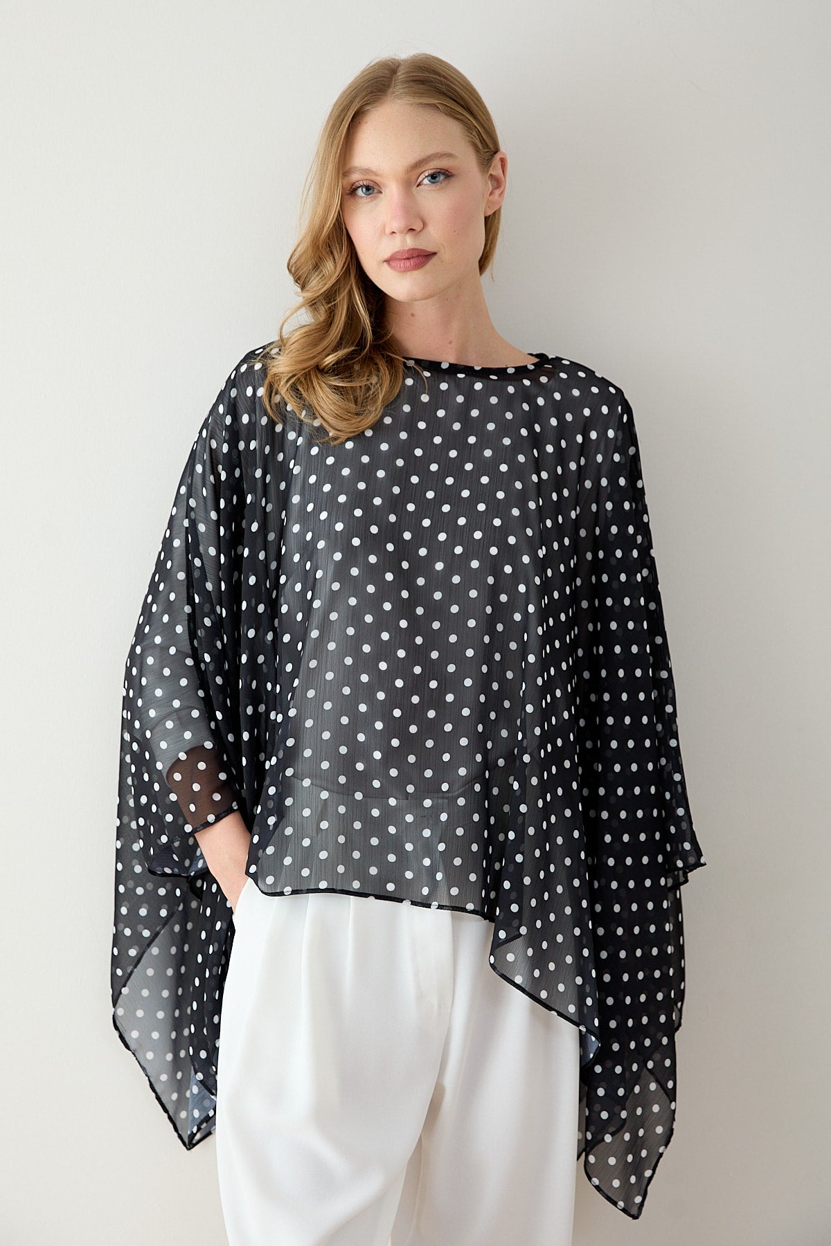 Puantiye Pelerin Tunik 12-5419