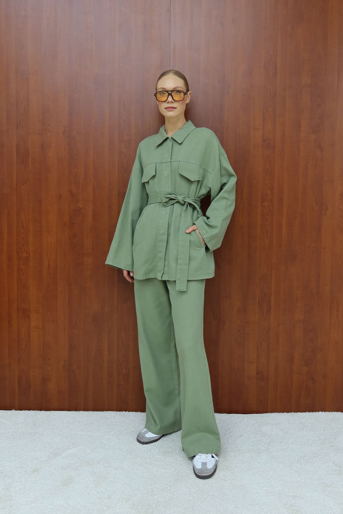 Gabardin Kuşaklı Takım 12-8843