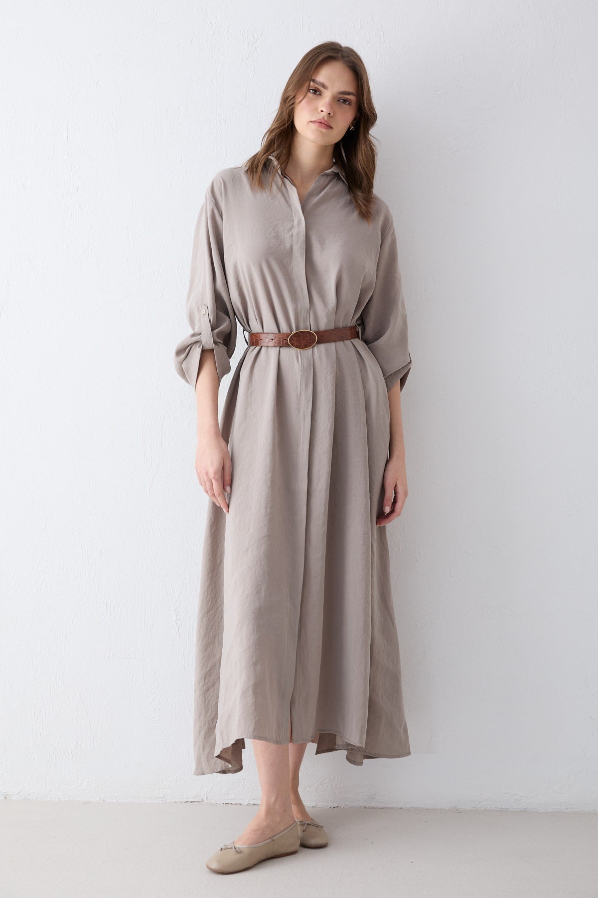 Kemerli Oversize Elbise 81-3270