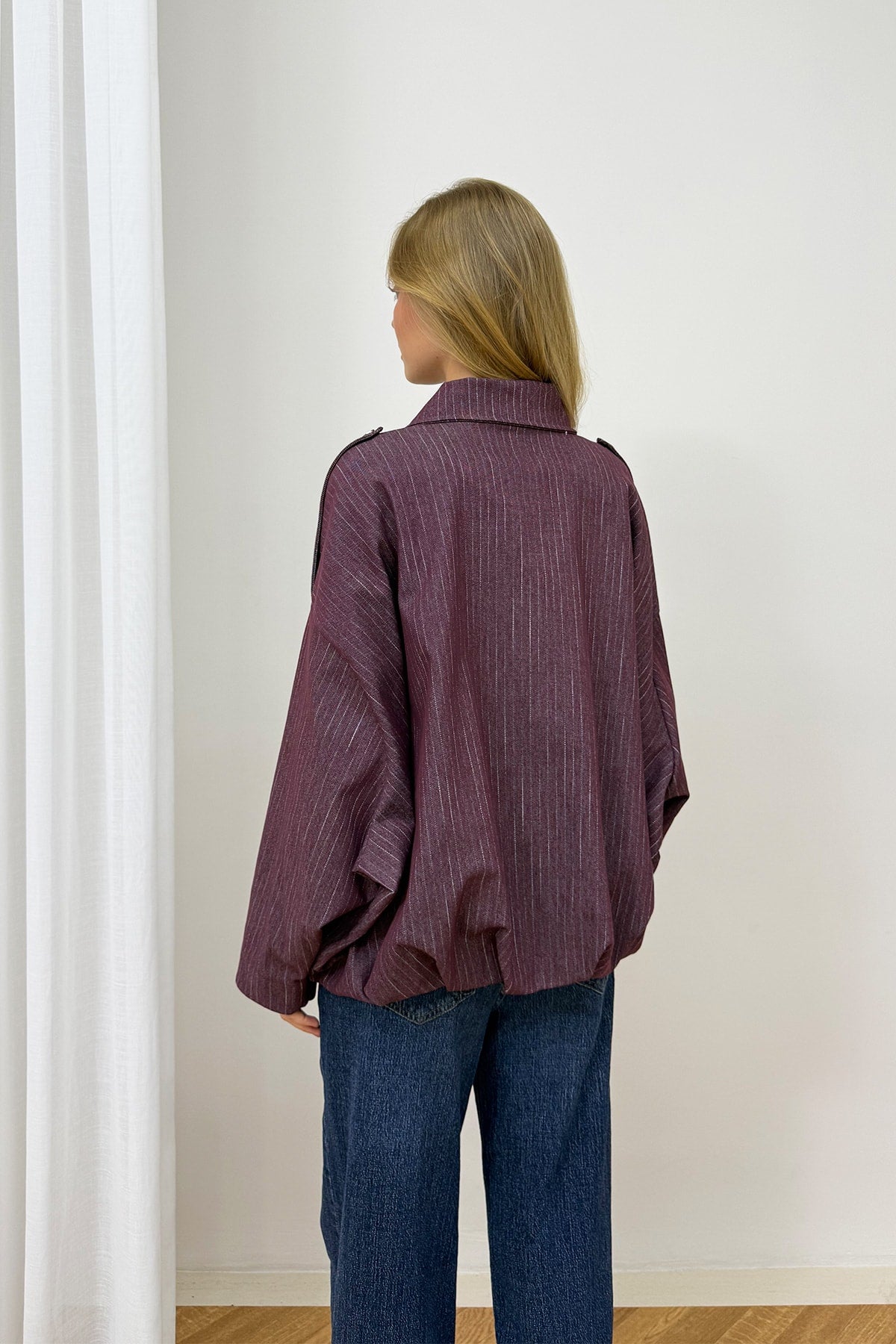 Çizgili Bomber Ceket 3-4564