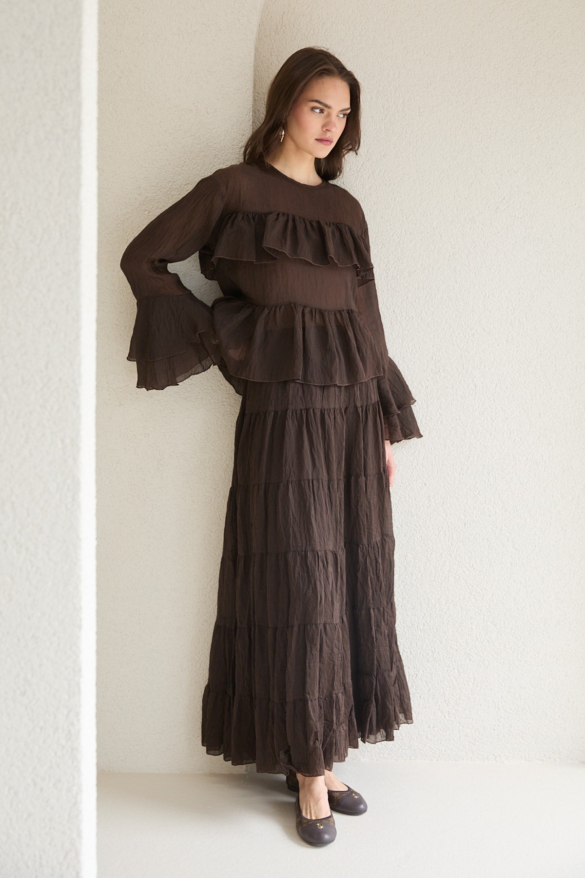 Fırfırlı Tül Tunik 32-2800