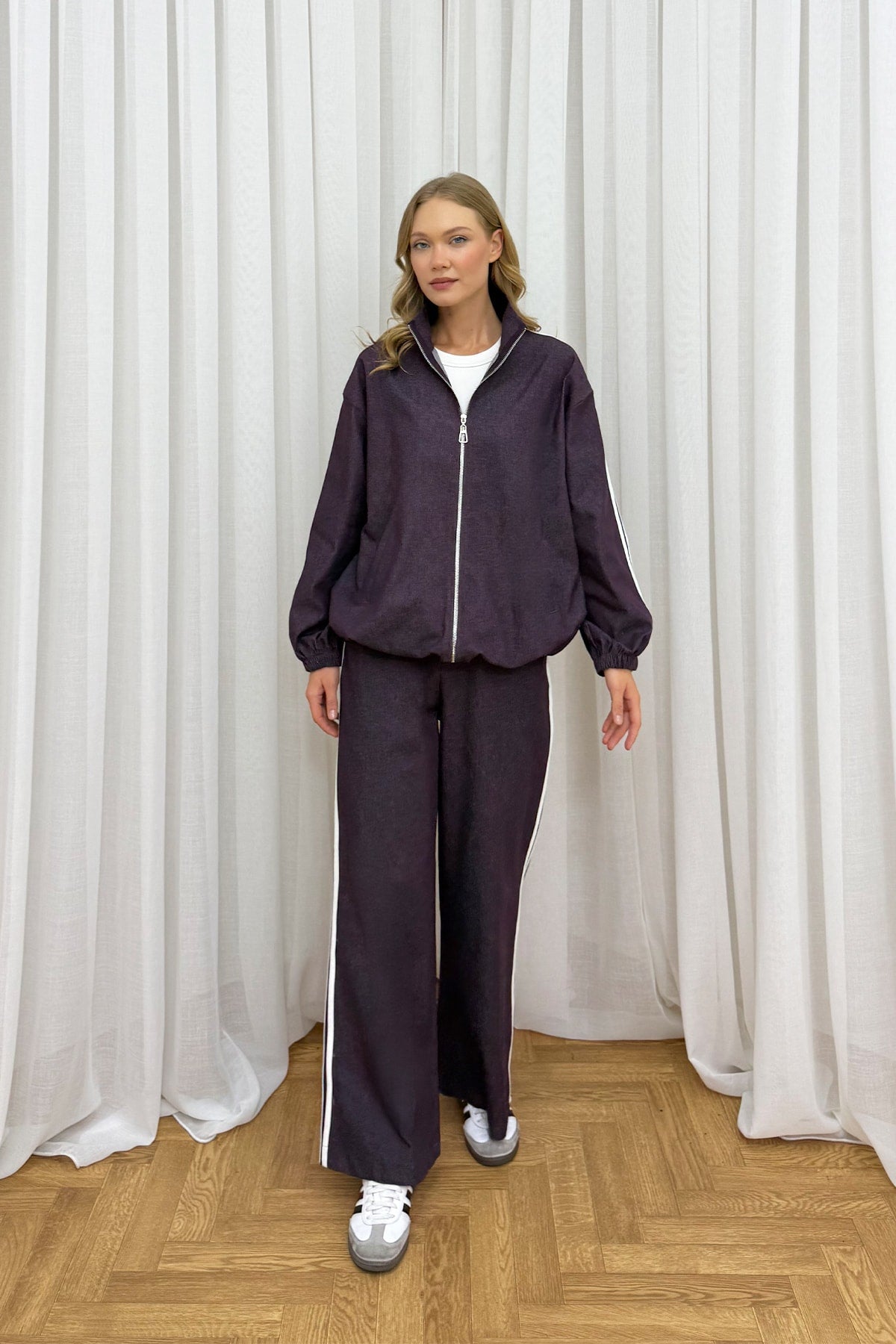Şeritli Denim Takım 32-2201