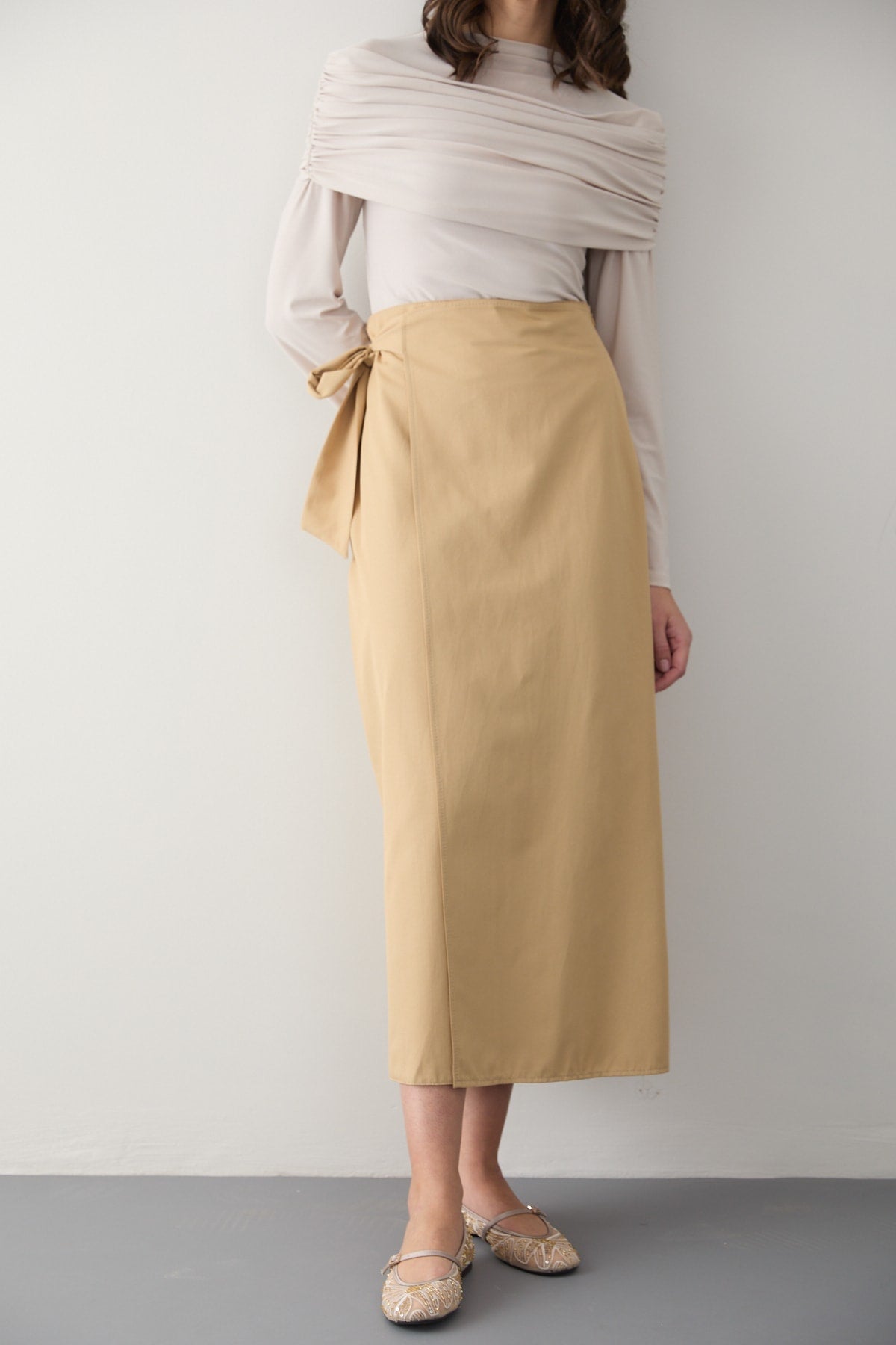 Poplin Bağlamalı Etek 32-2874