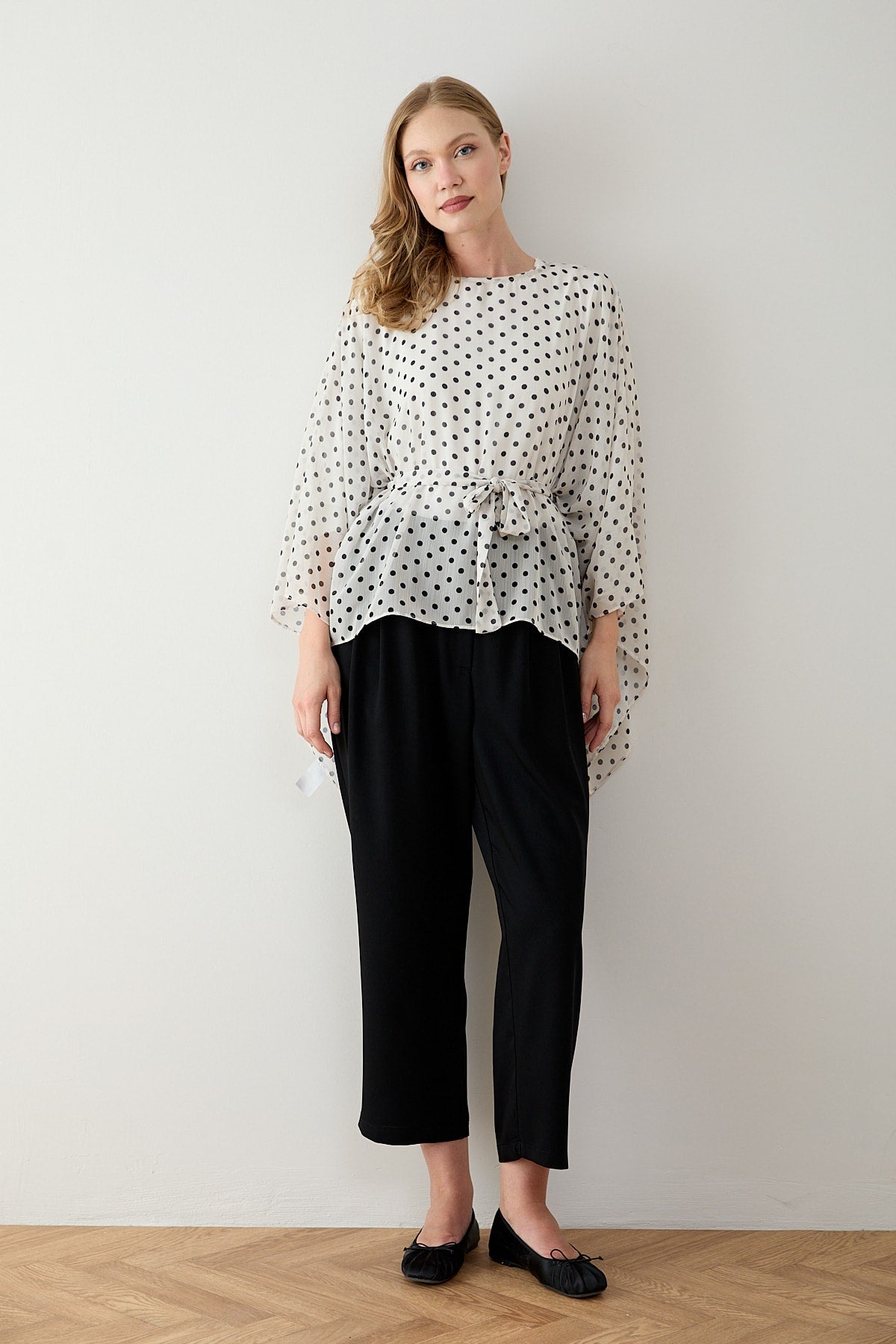 Puantiye Pelerin Tunik 12-5419