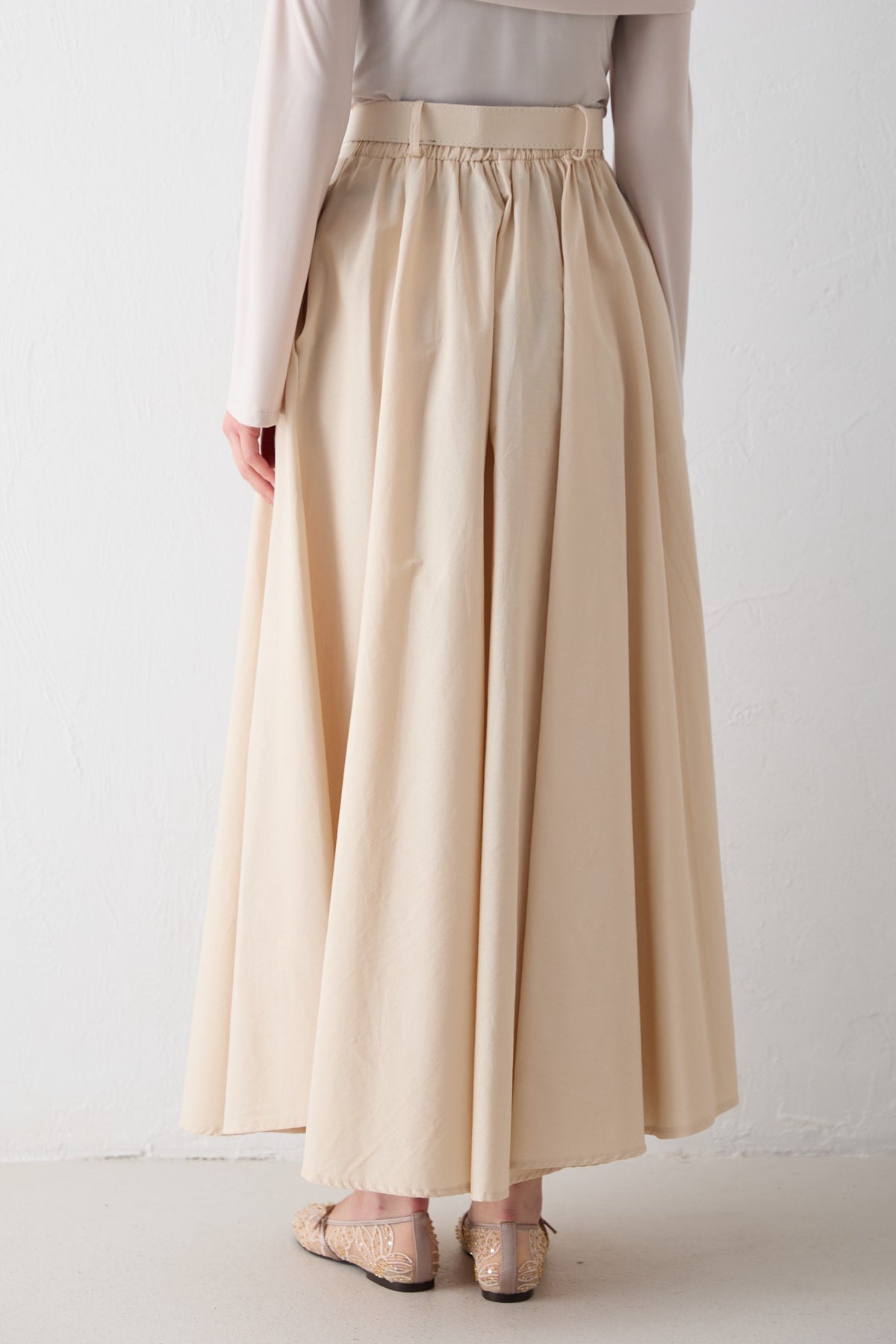 Fermuar Detaylı Poplin Etek 32-2714