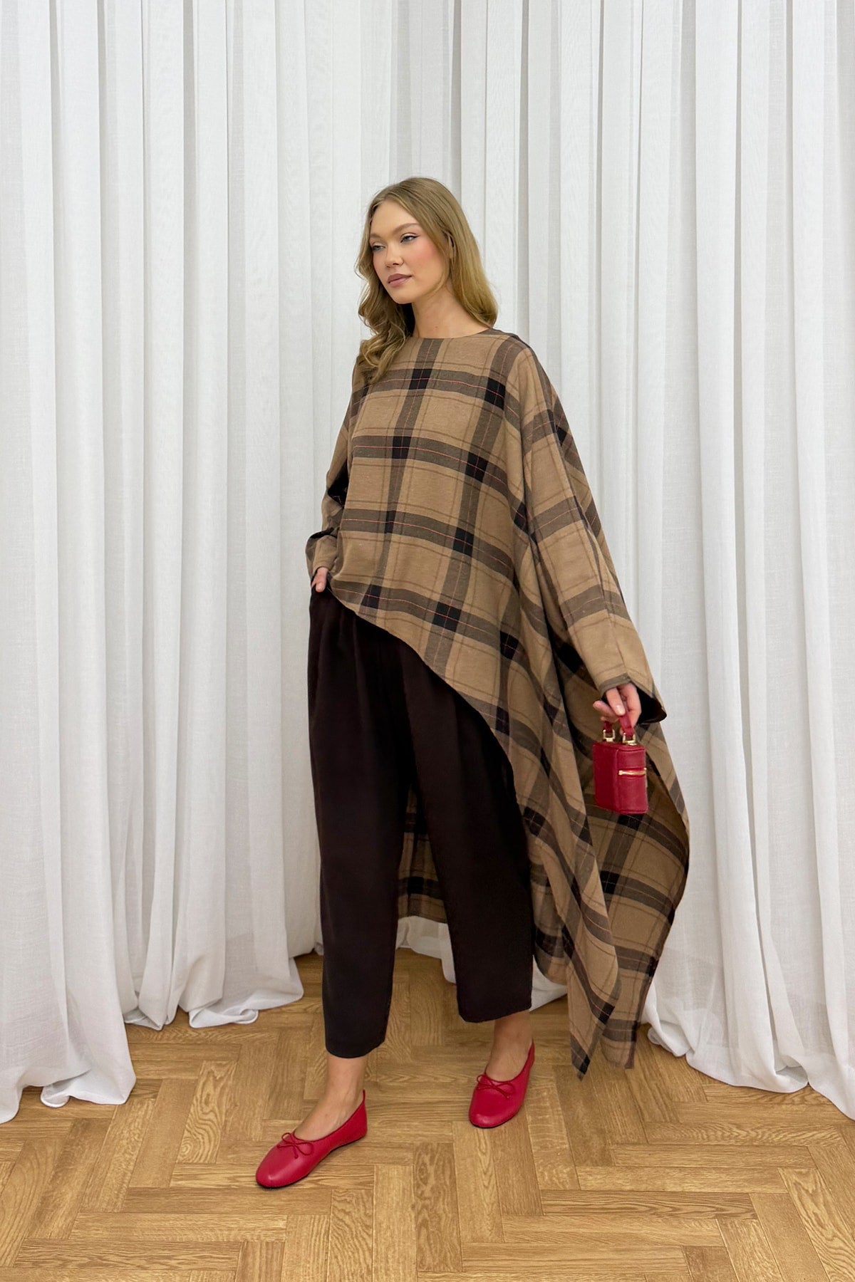 Ekose Asimetrik Tunik 32-3000