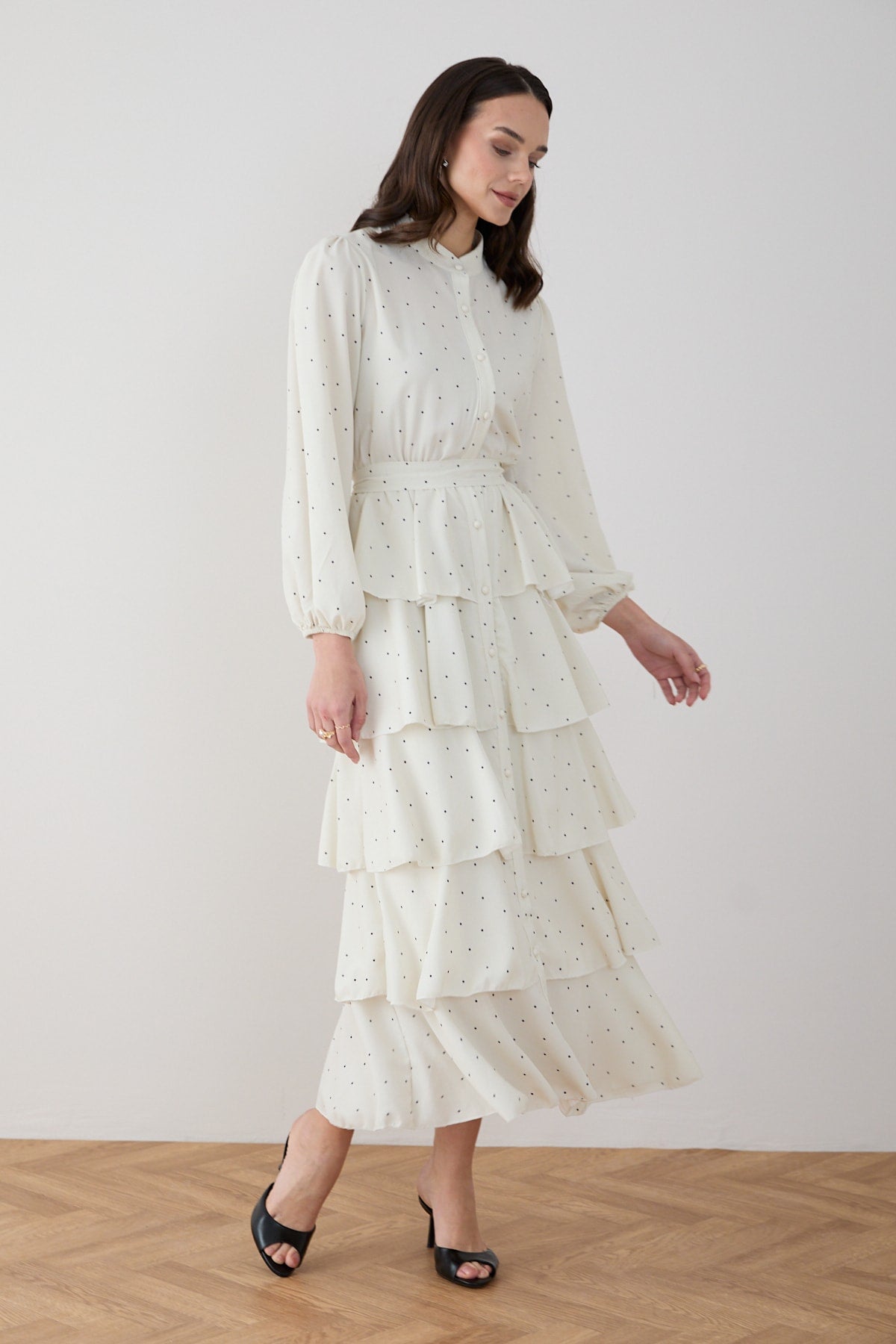 Puantiye Kat Kat Elbise 32-2875