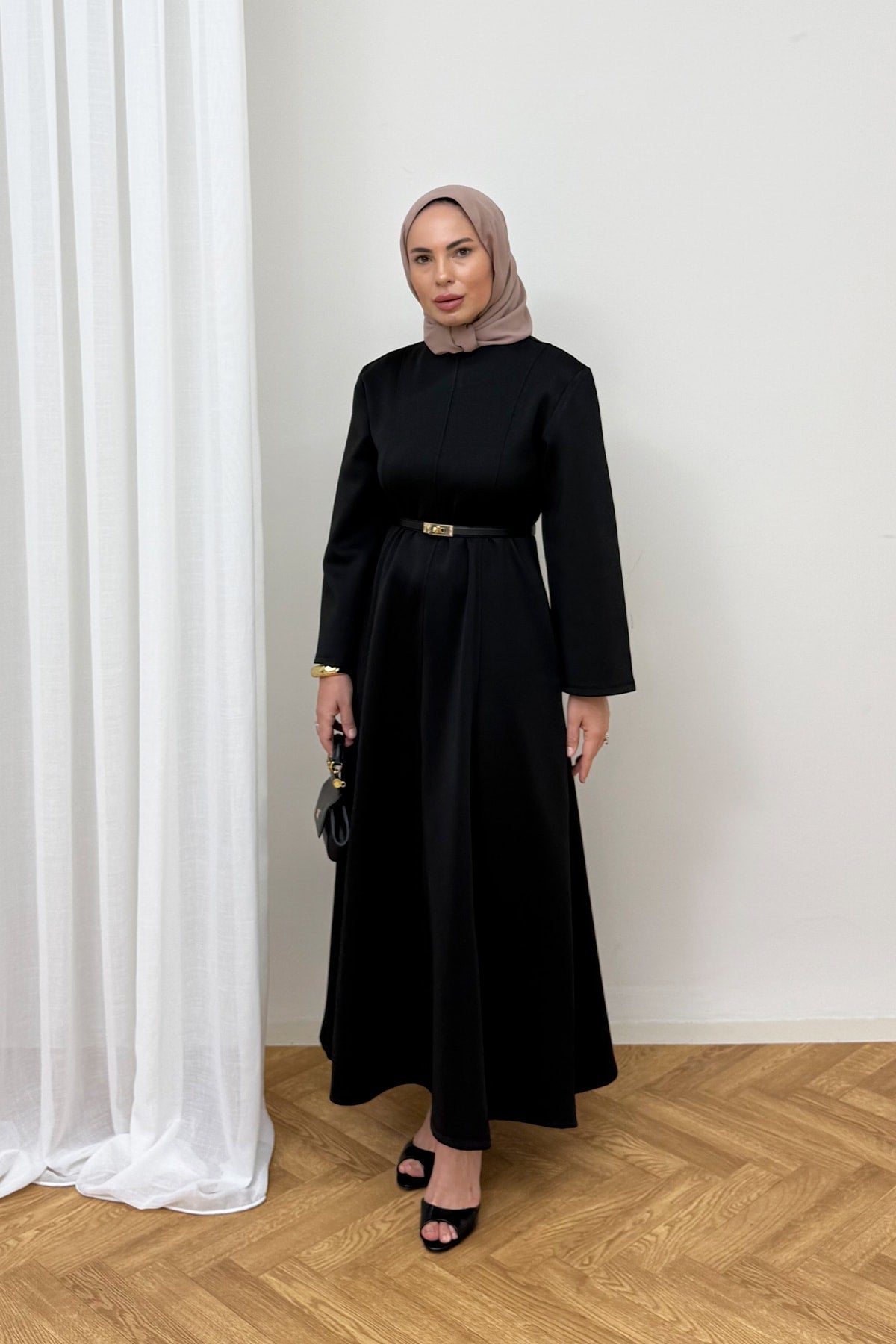 Kemerli Scuba Elbise 68-6605