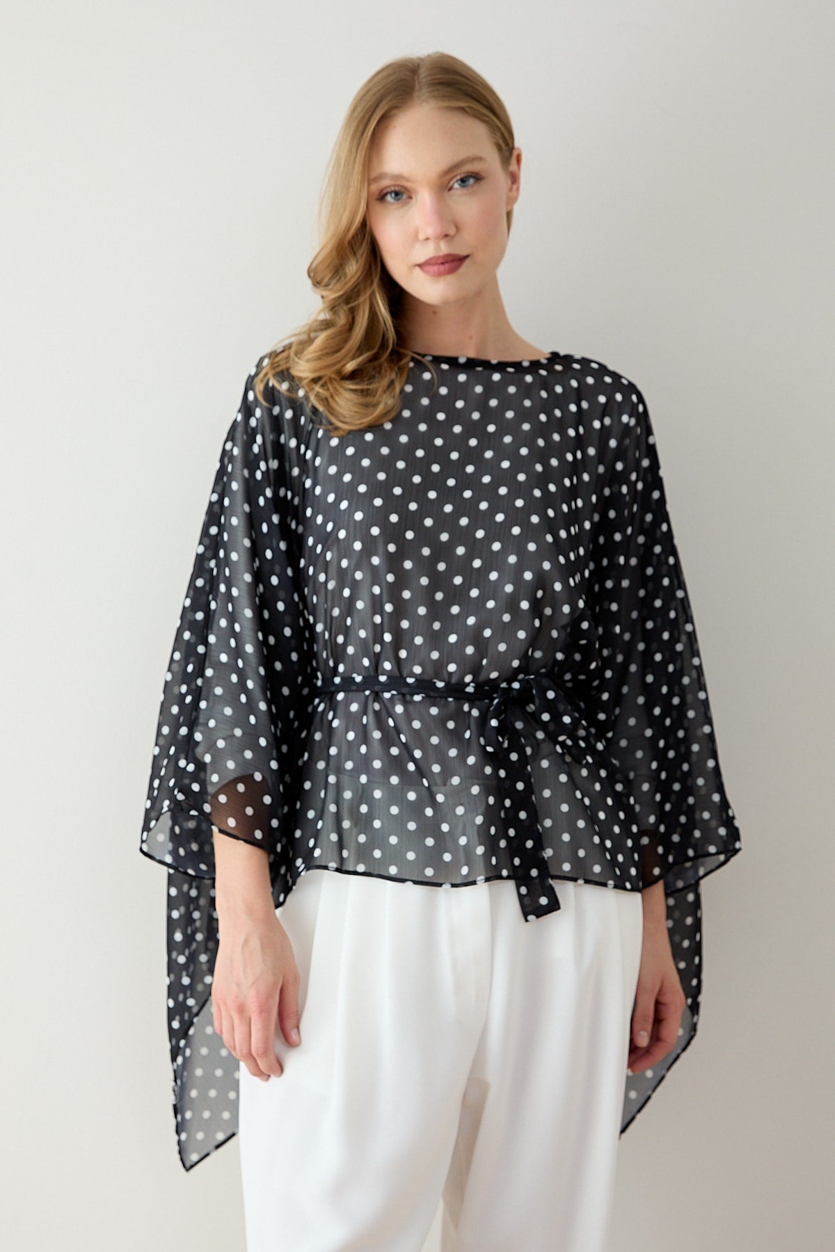 Puantiye Pelerin Tunik 12-5419