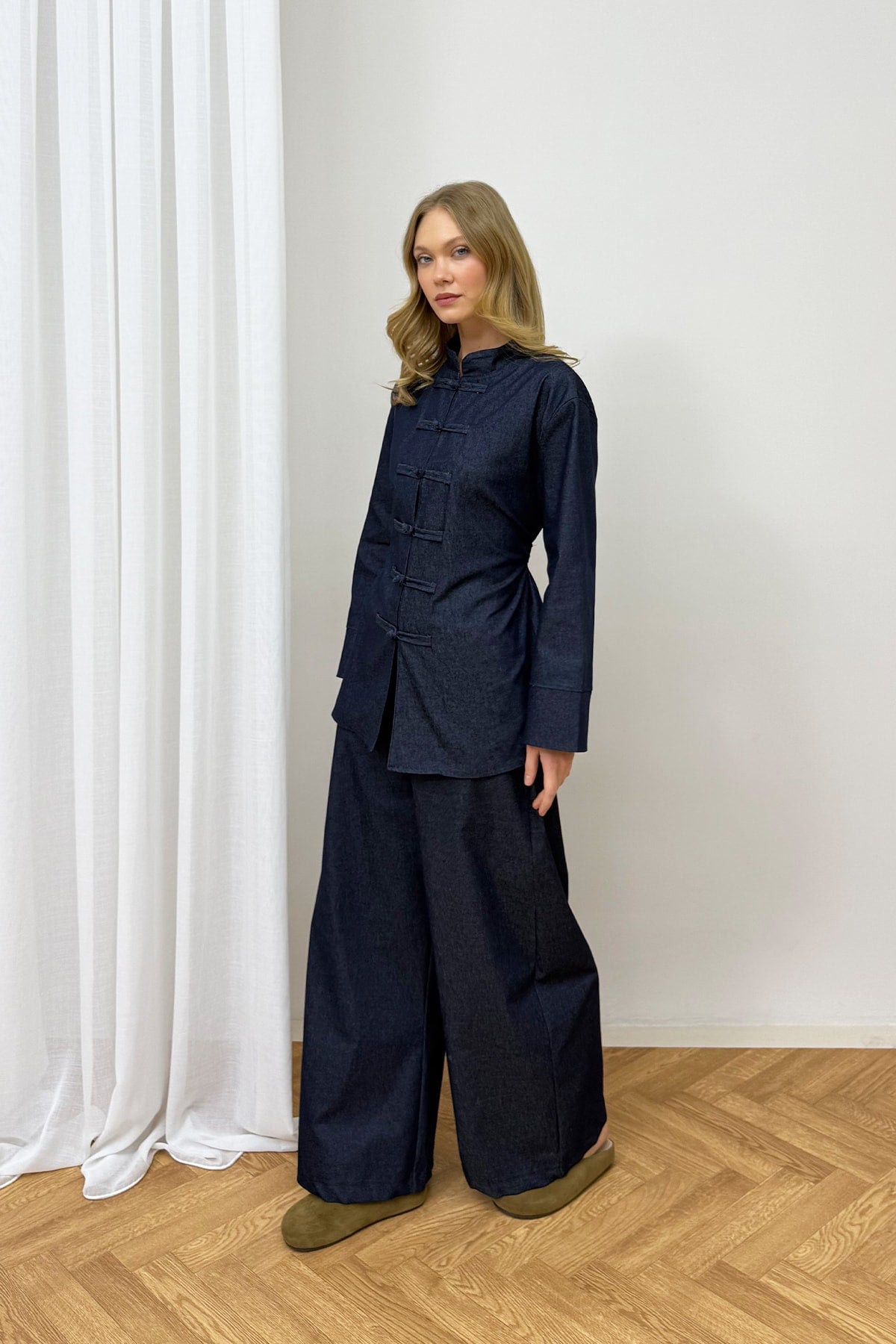 Bağlamalı Denim Takım 32-3006