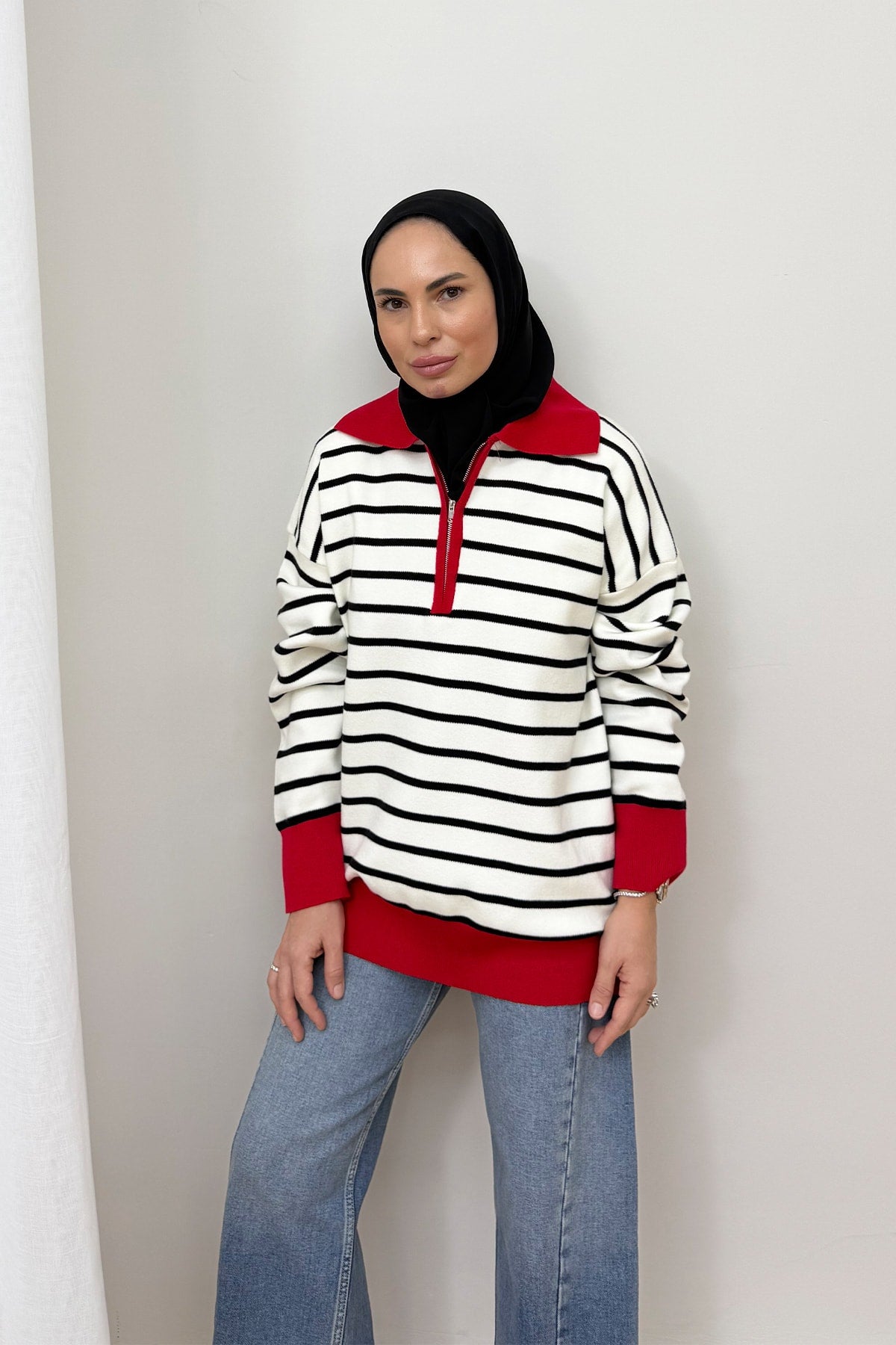 Çizgili Triko Kazak 87-26282