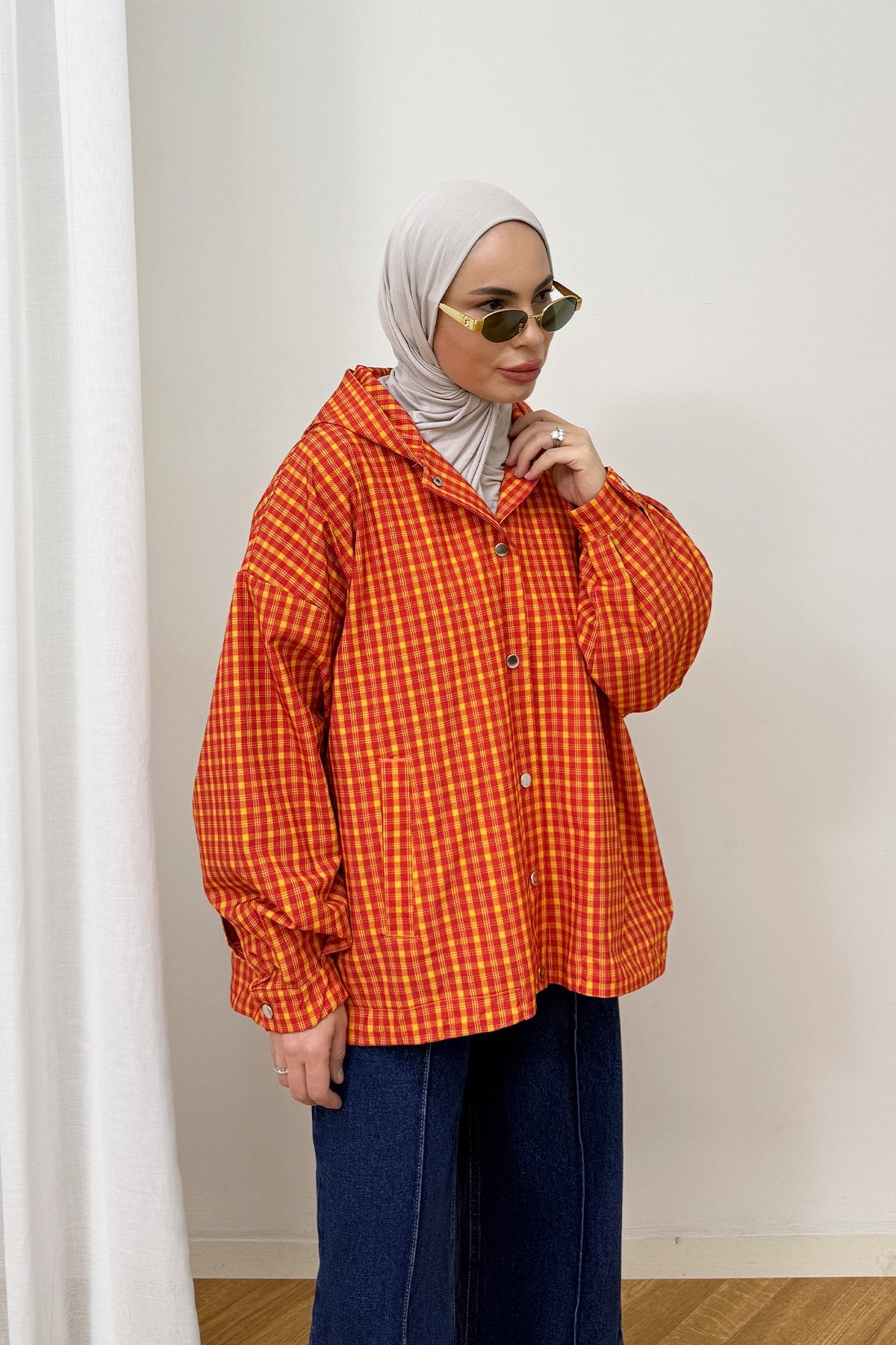 Ekose Çıtçıtlı Yağmurluk 3-4590