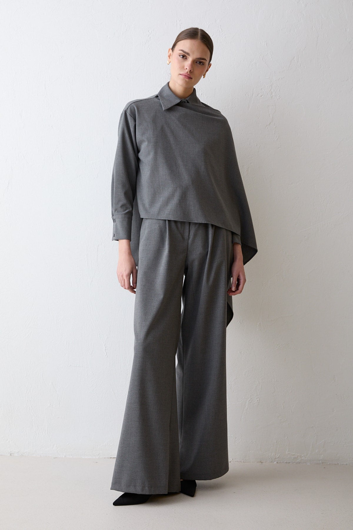 Şal Detaylı Gömlekli Takım 32-2680