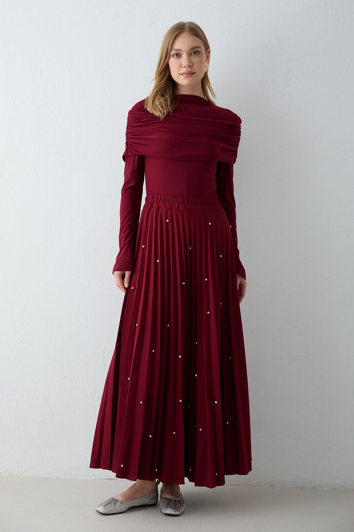 Taşlı Pilise Etek 32-3541-1