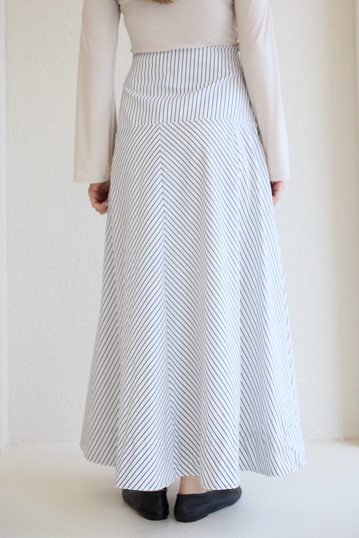 Çizgili Poplin Etek 32-2828