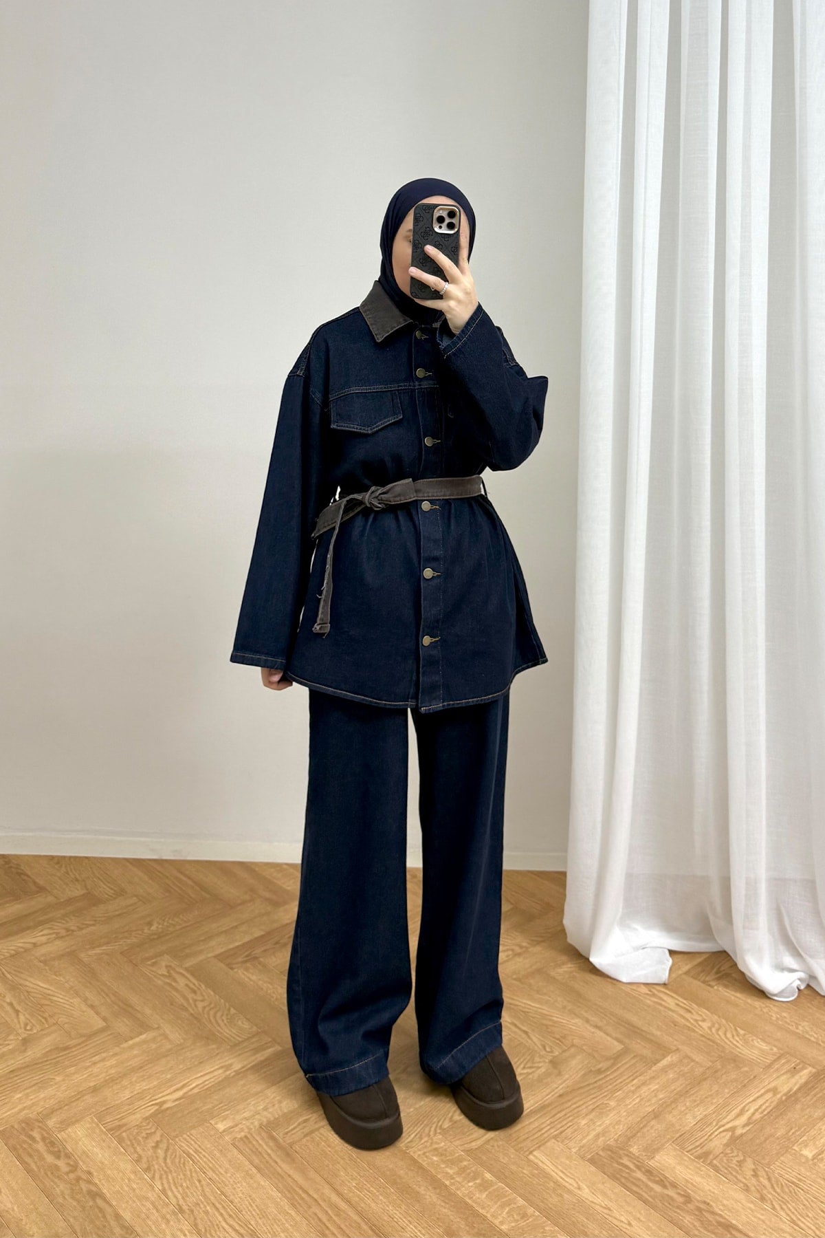 Düğmeli Denim Takım 4-62807