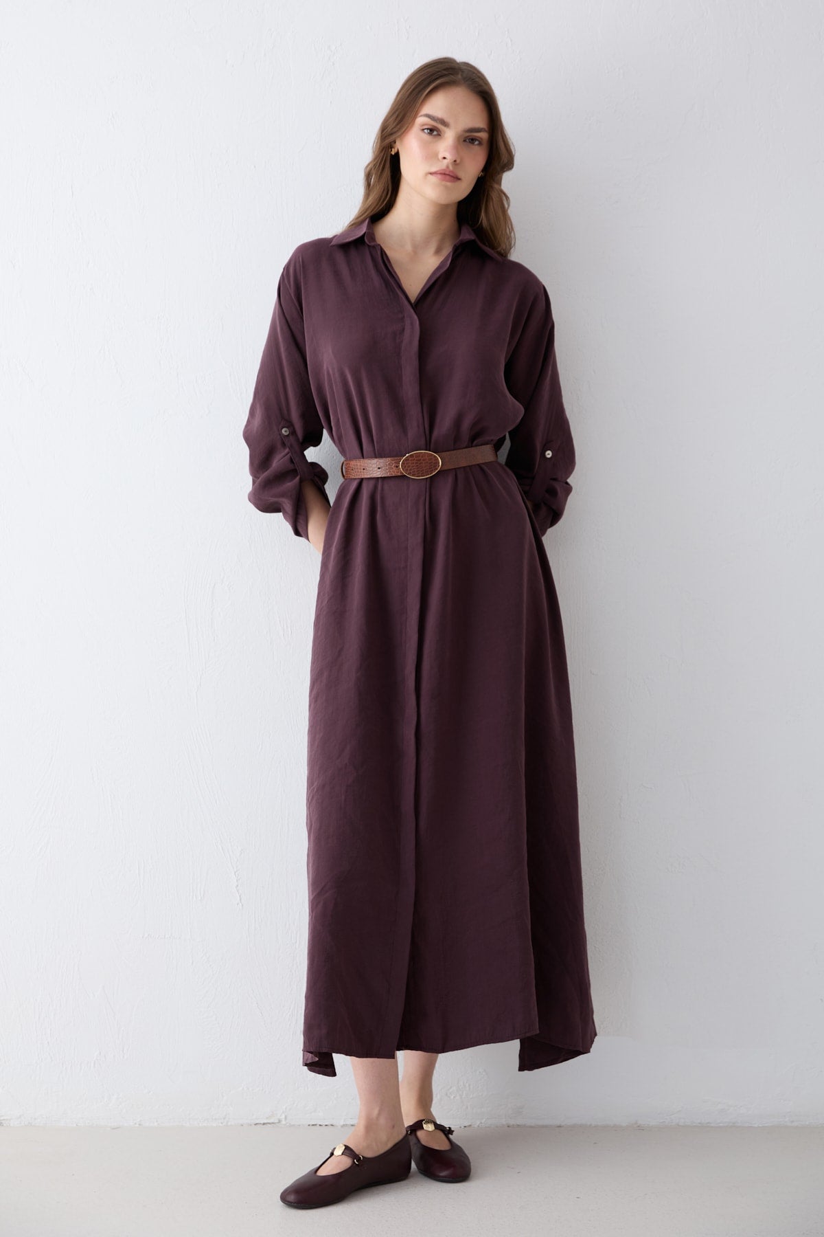 Kemerli Oversize Elbise 81-3270