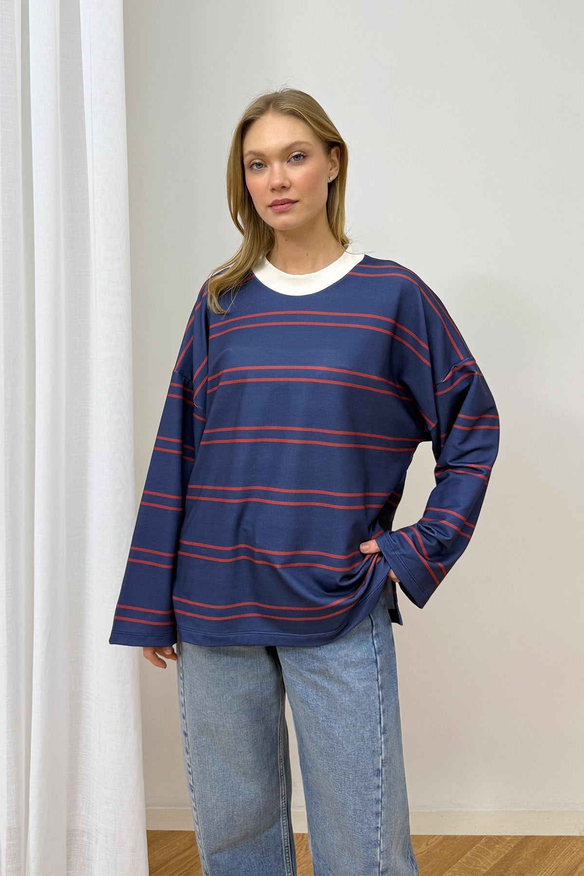 Çizgili Basic Tunik 79-7020