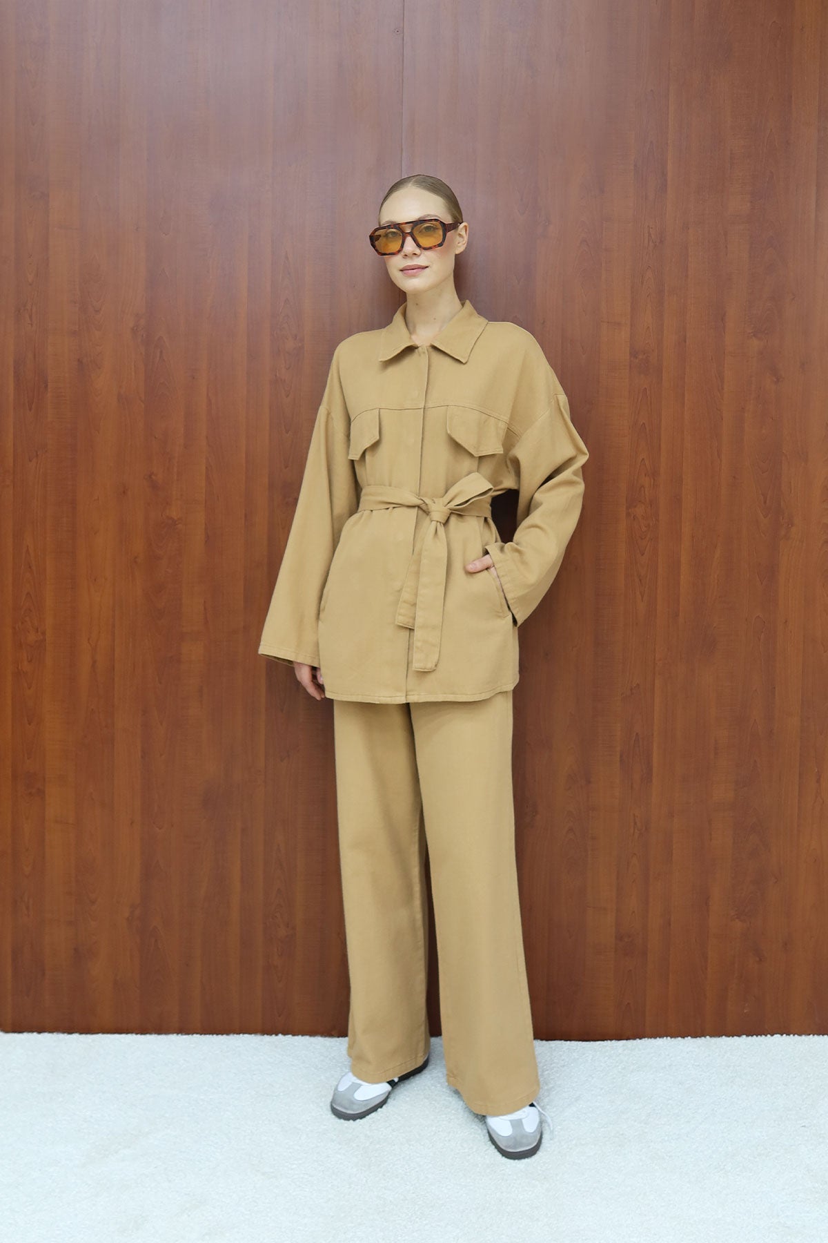 Gabardin Kuşaklı Takım 12-8843