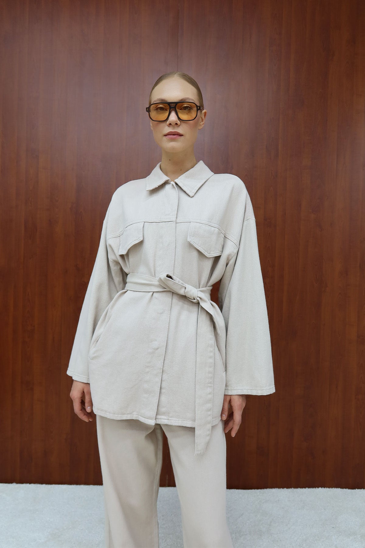 Gabardin Kuşaklı Takım 12-8843