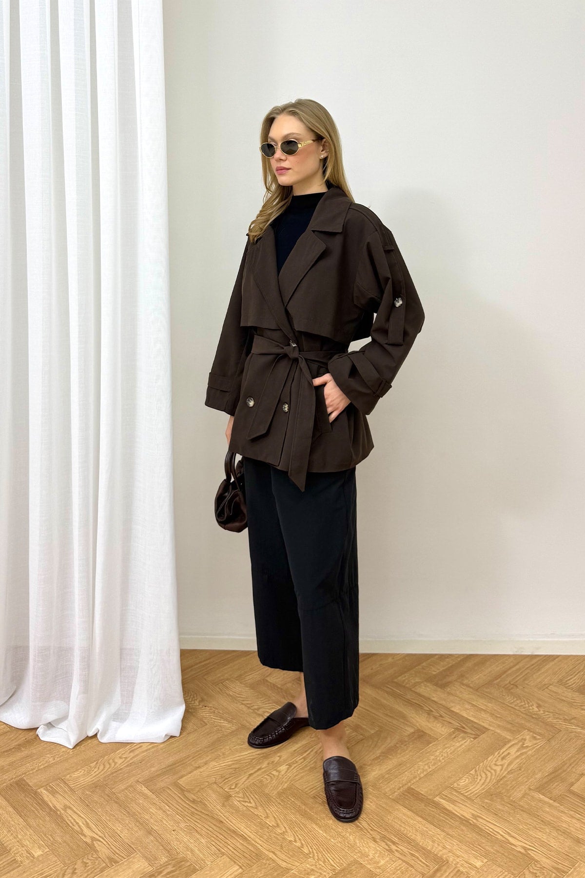 Oversize Kısa Trench 90-3010