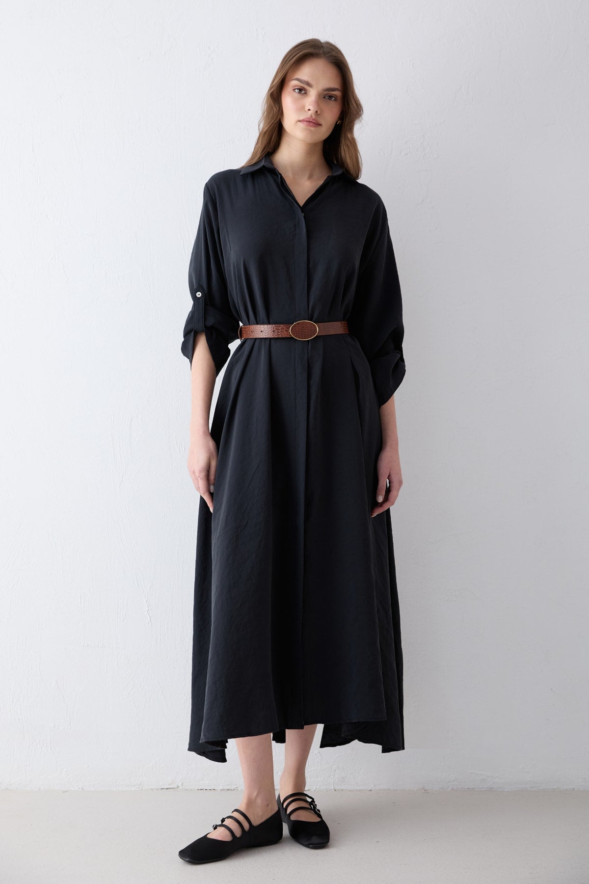 Kemerli Oversize Elbise 81-3270
