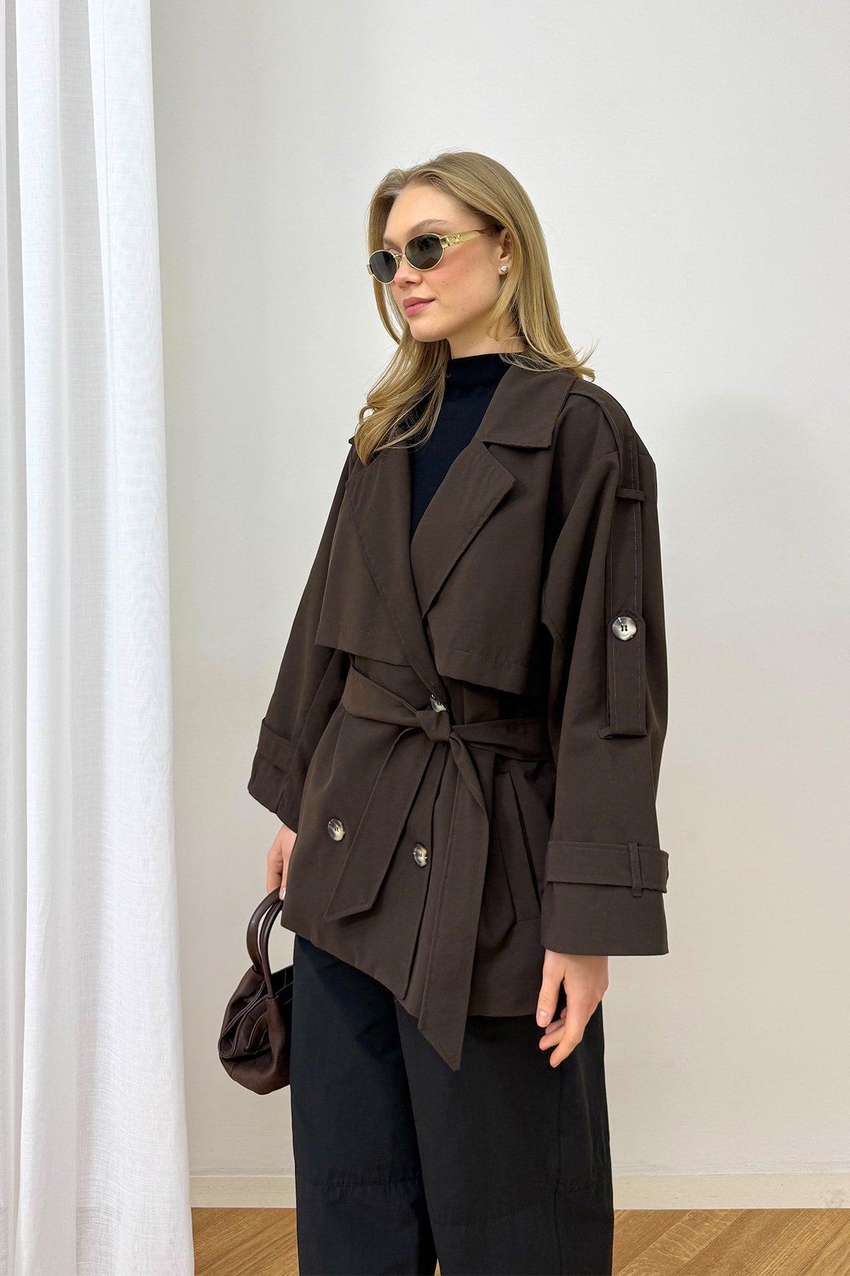 Oversize Kısa Trench 90-3010