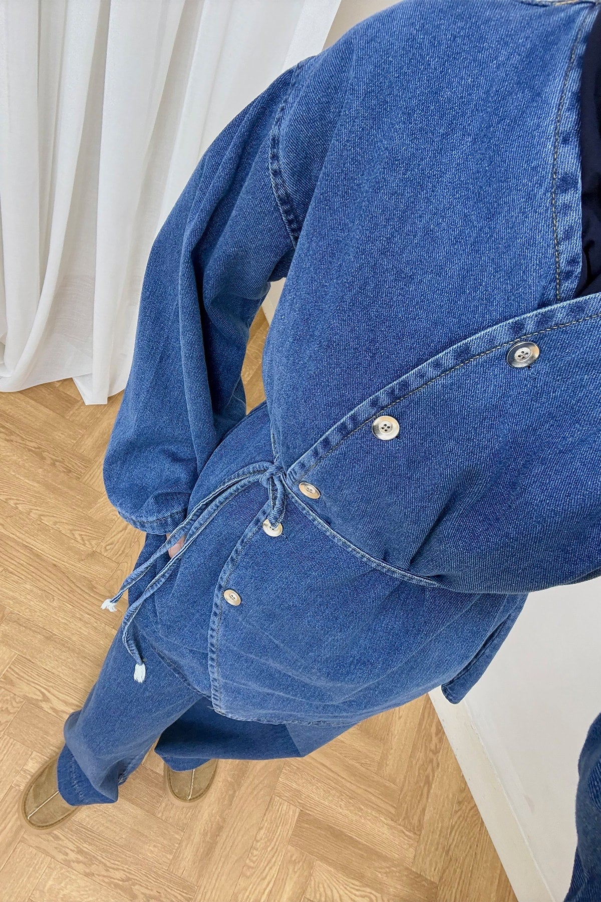 Düğmeli Denim Takım 4-62809