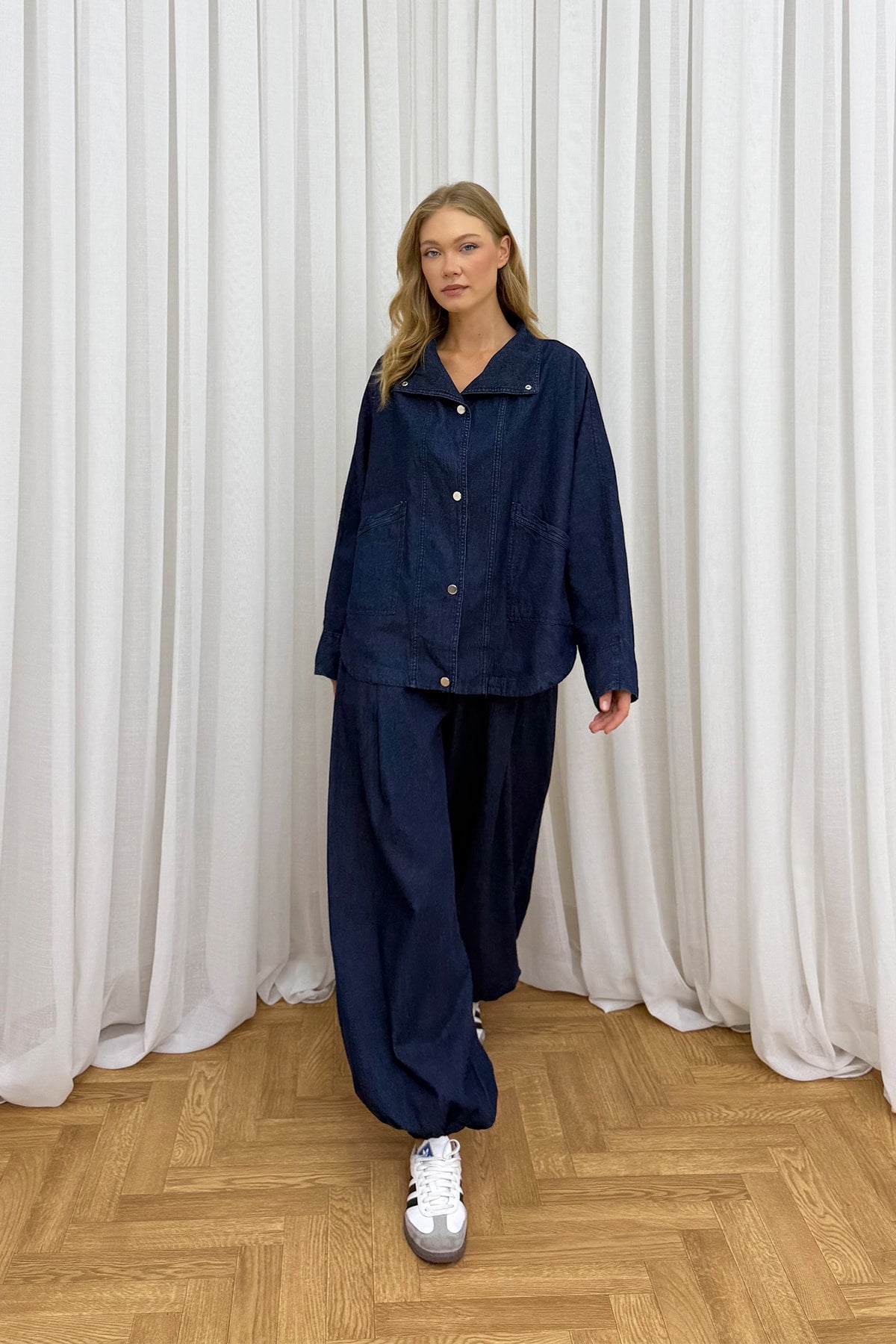 Çıtçıtlı Denim Takım 85-964